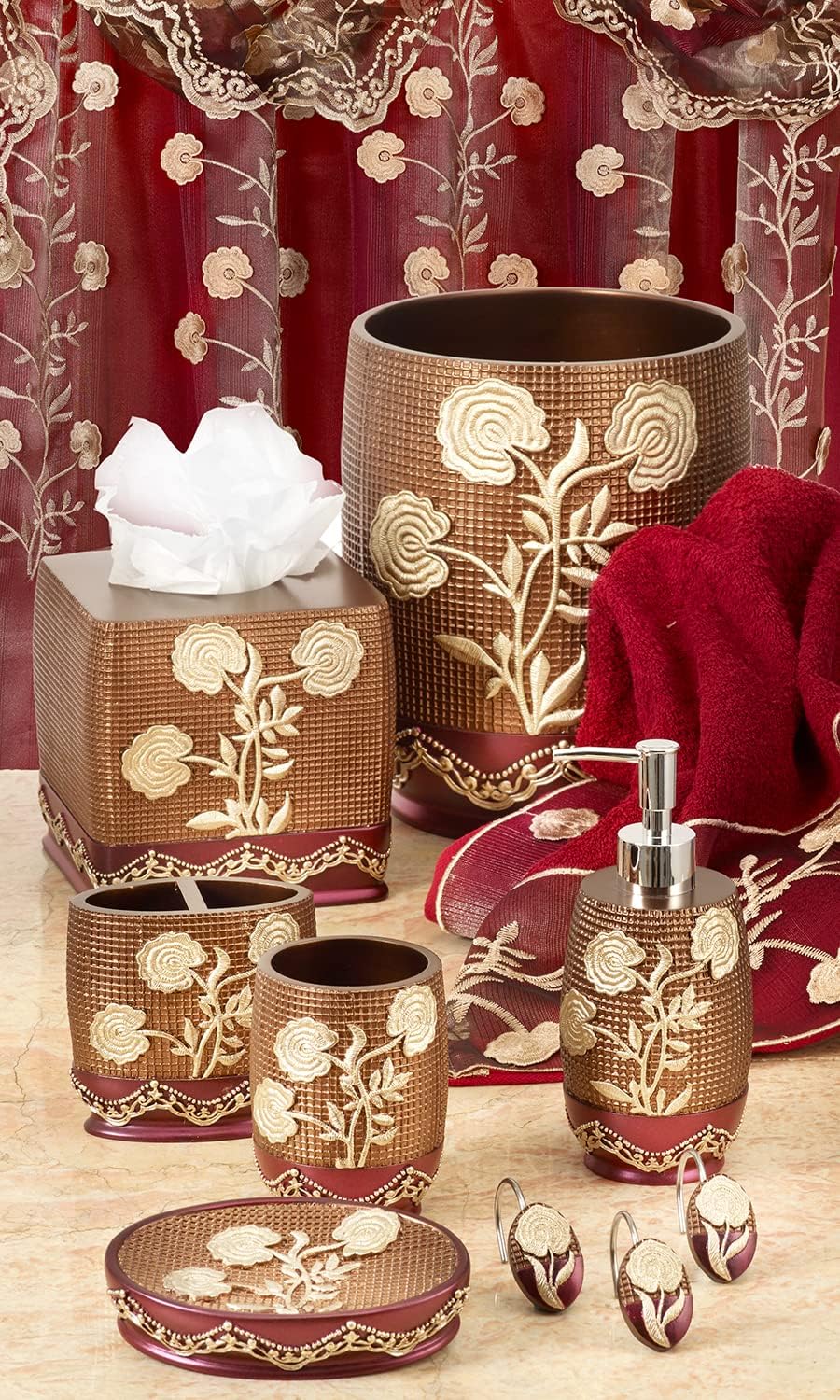 Popular Bath Ombre Rose Soap Dish Burgundy
