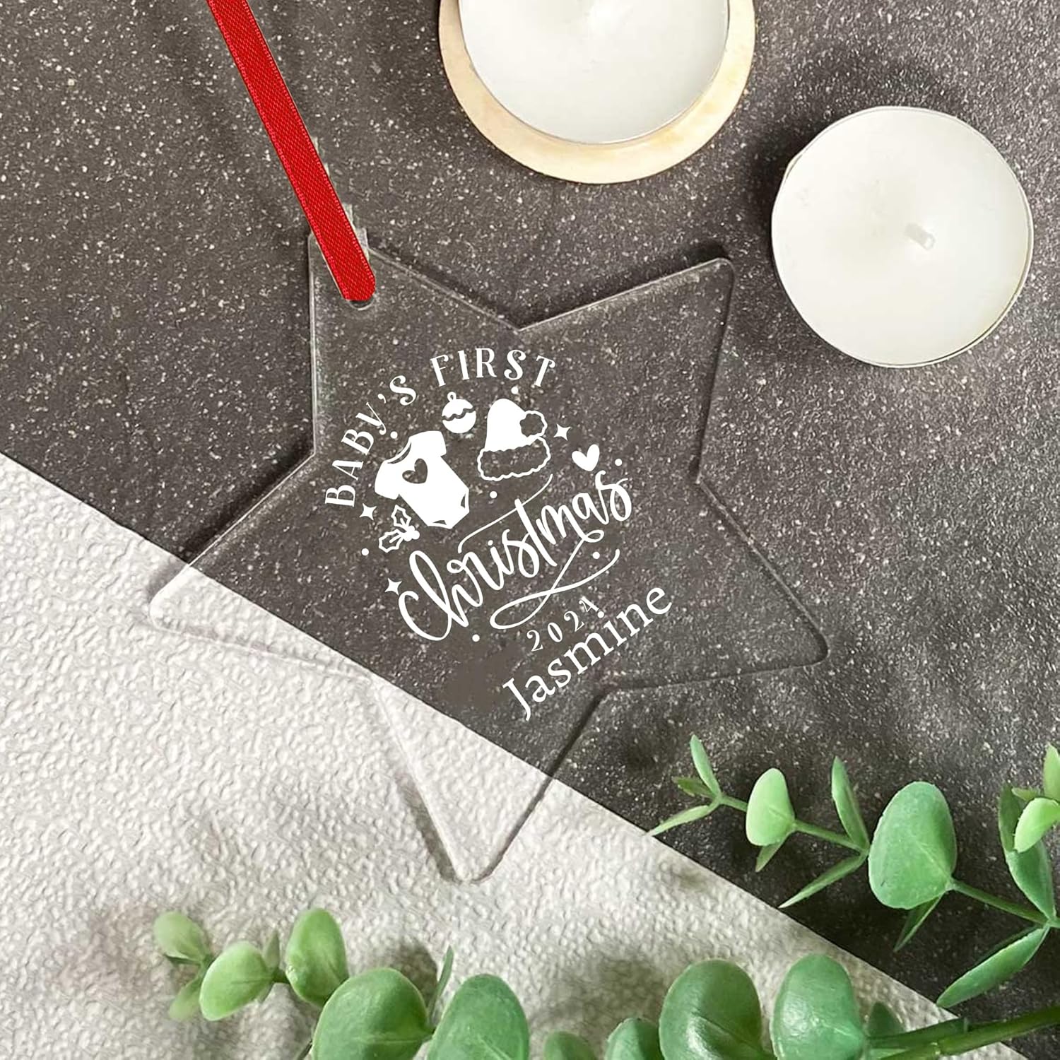 Jasilon Personalized Baby First Christmas Ornament