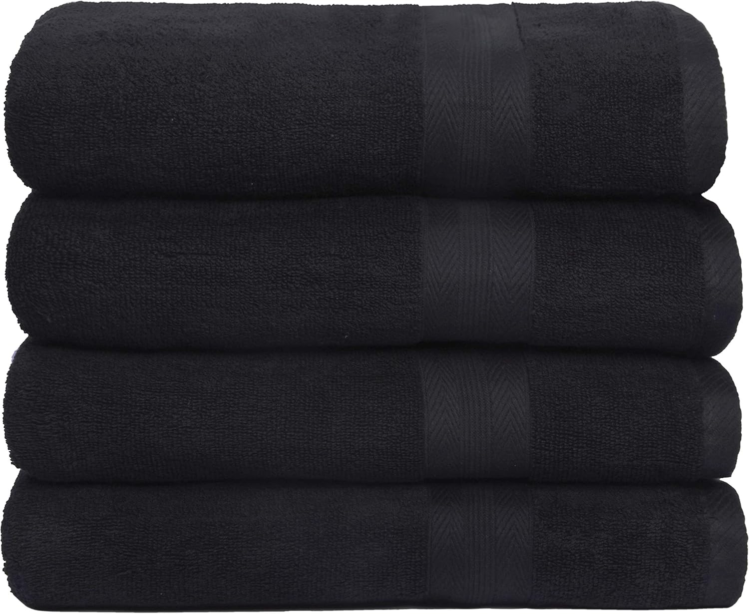 BOUTIQUO 4 Pack Bath Towel Set - 100 Cotton Ultra Soft Absorbent