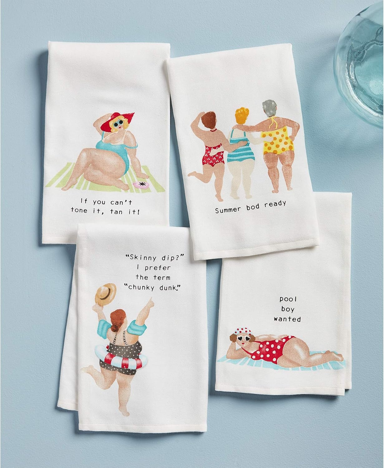 Mud Pie Ladies Summer Kitchen Tea Towel - Pool Boy Wanted 23 x 16