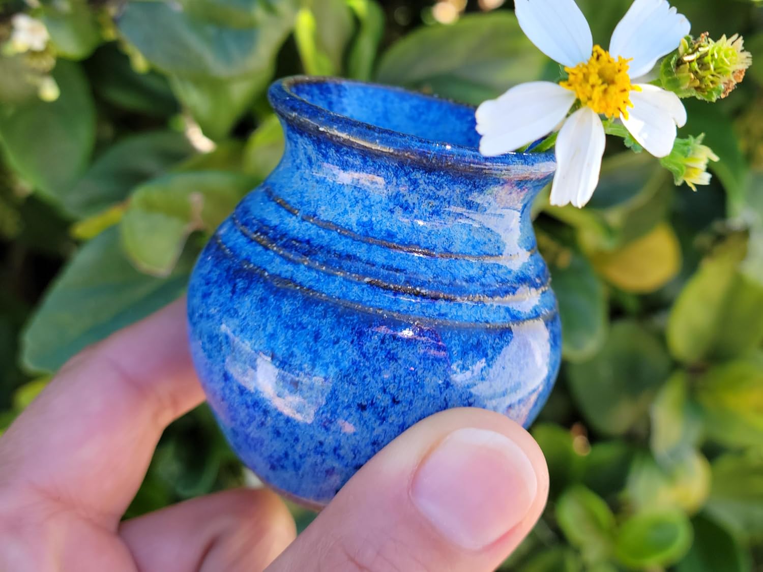 Handmade Blue Mommy Pot Mini Vase Ceramic Keepsake