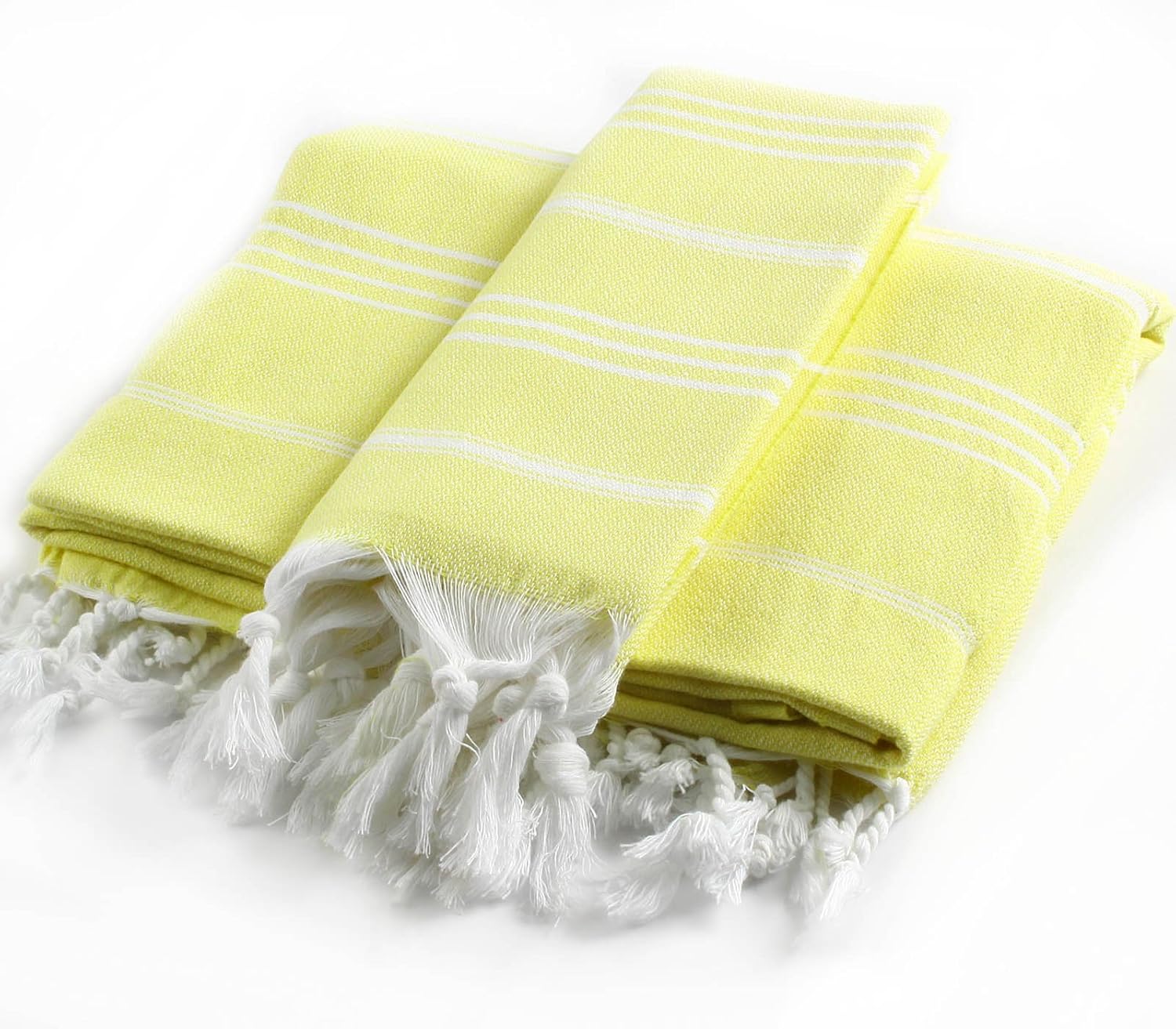 Cacala 2 Pieces Turkish Towel Set - Light Yellow 1
