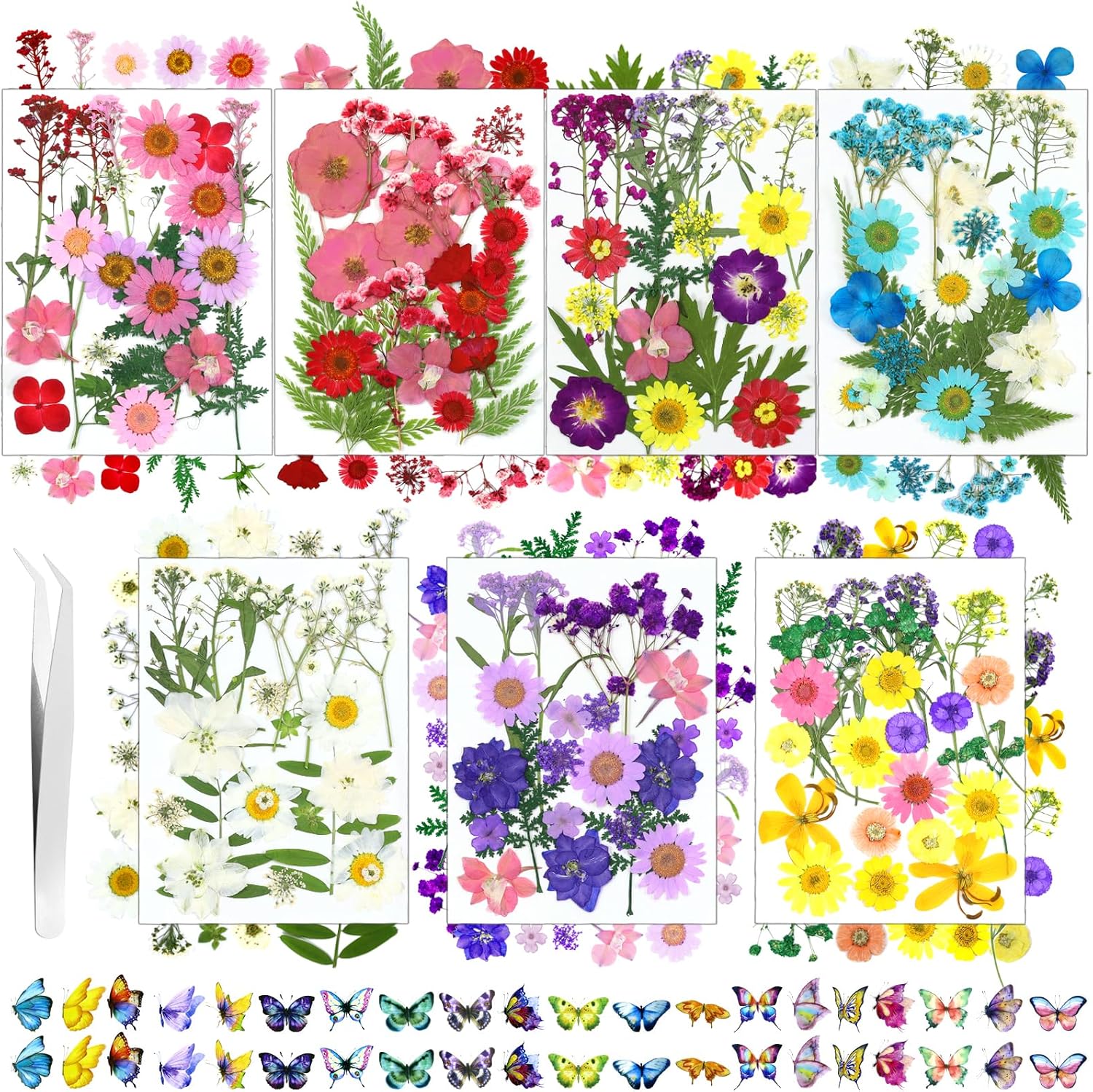 190 Pcs Dried Pressed Flowers for Resin Crafts 1