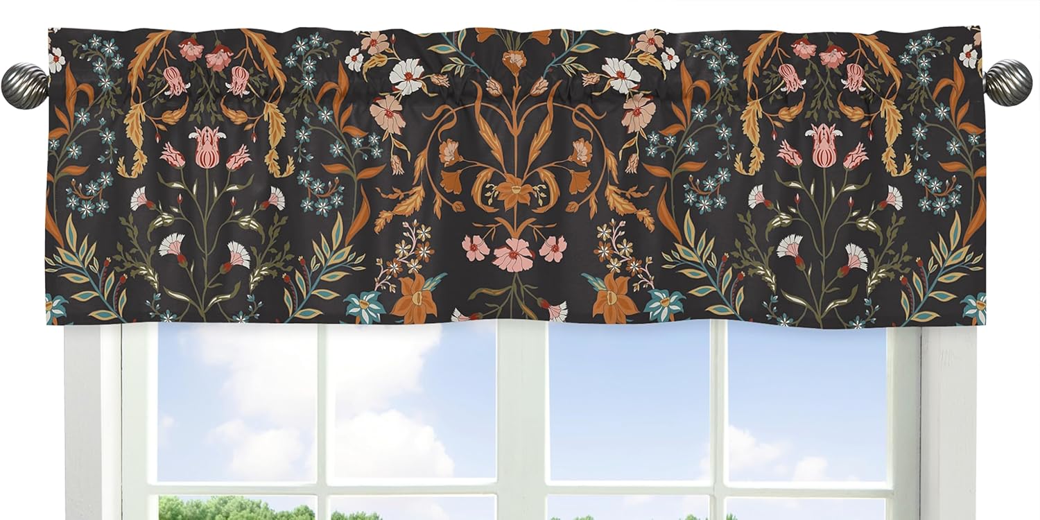 Sweet Jojo Designs Boho Floral Valance 54x15 Rod Pocket