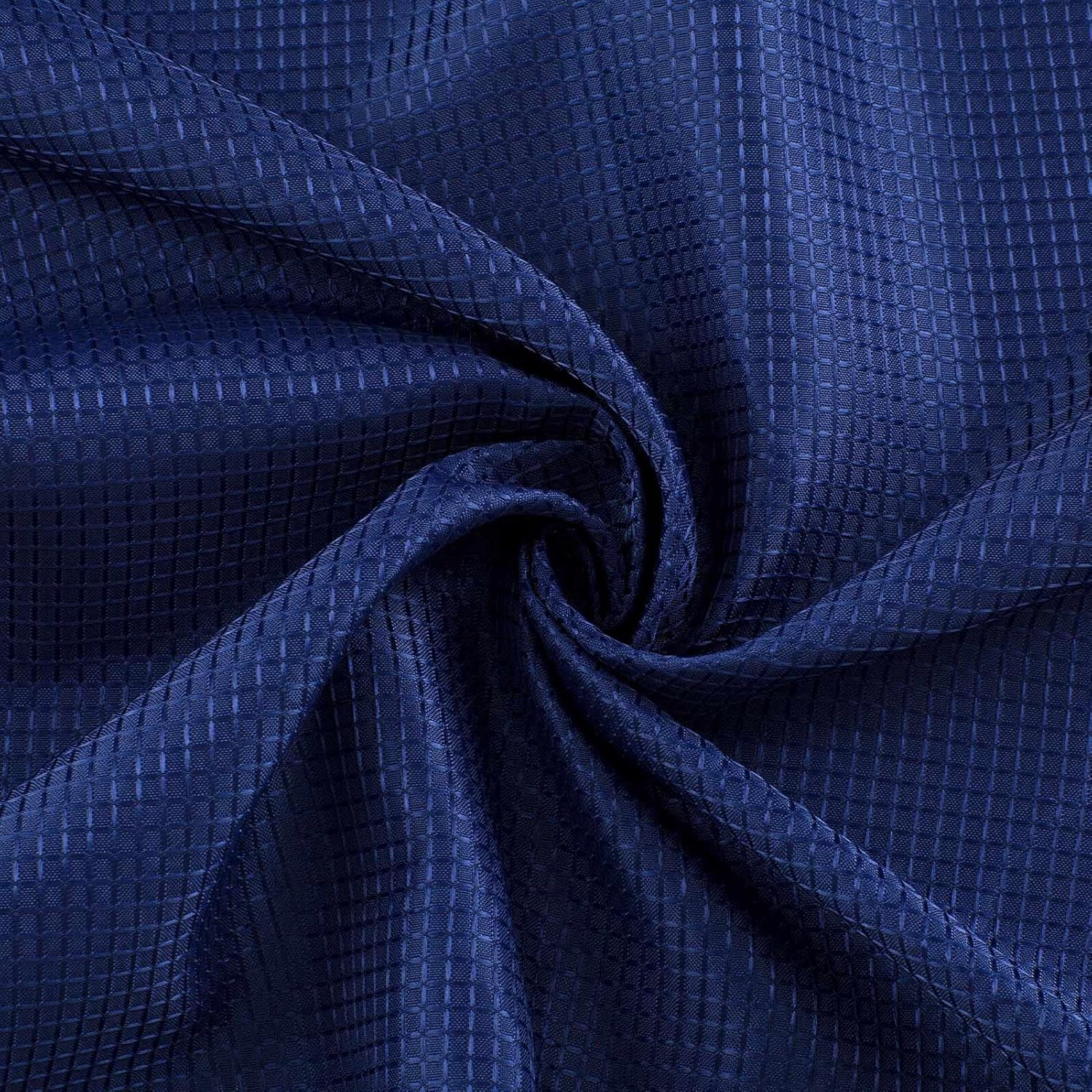 Valea Home Waffle Weave Bathroom Curtains Navy Blue Set of 2