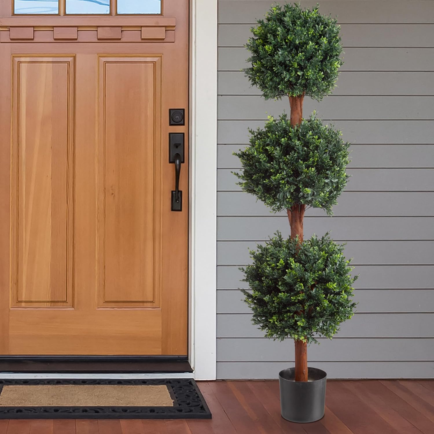 Pure Garden Artificial Tree - 5FT Faux Hedyotis Topiary Ball Plant