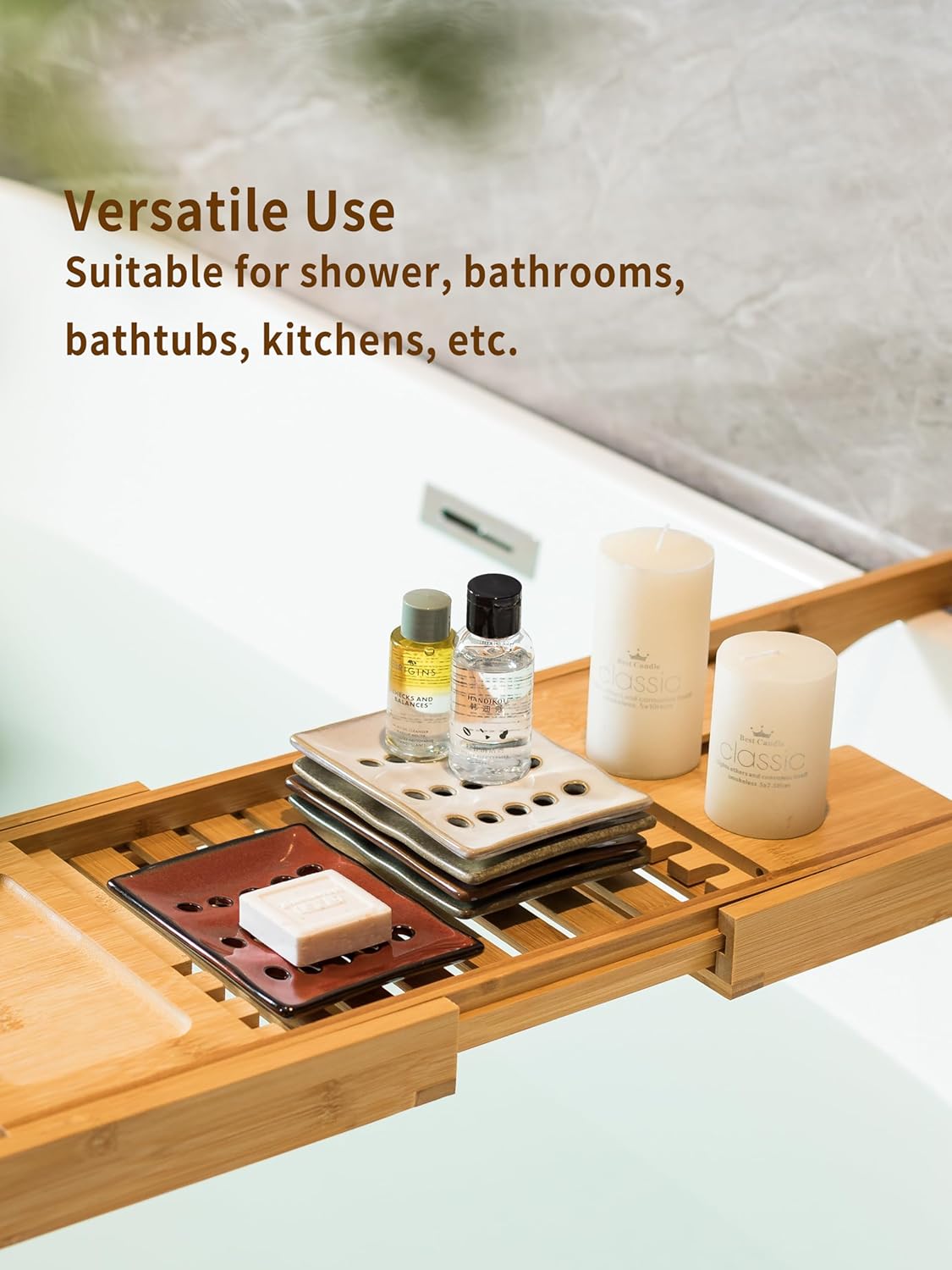 Red Ceramic Soap Holder with Drain Multi-functional