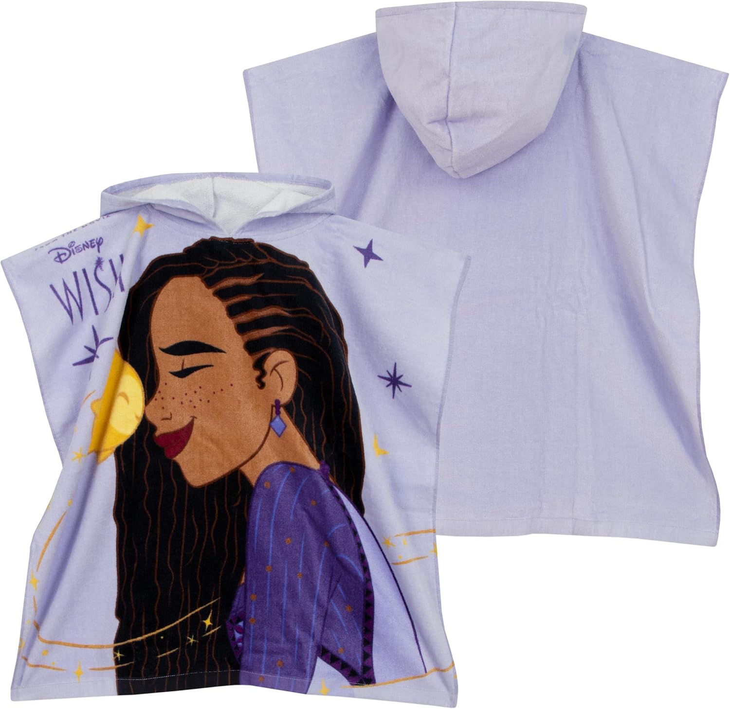 Disney Wish Towel Poncho Girls Hooded Beach Towel One Size Purple