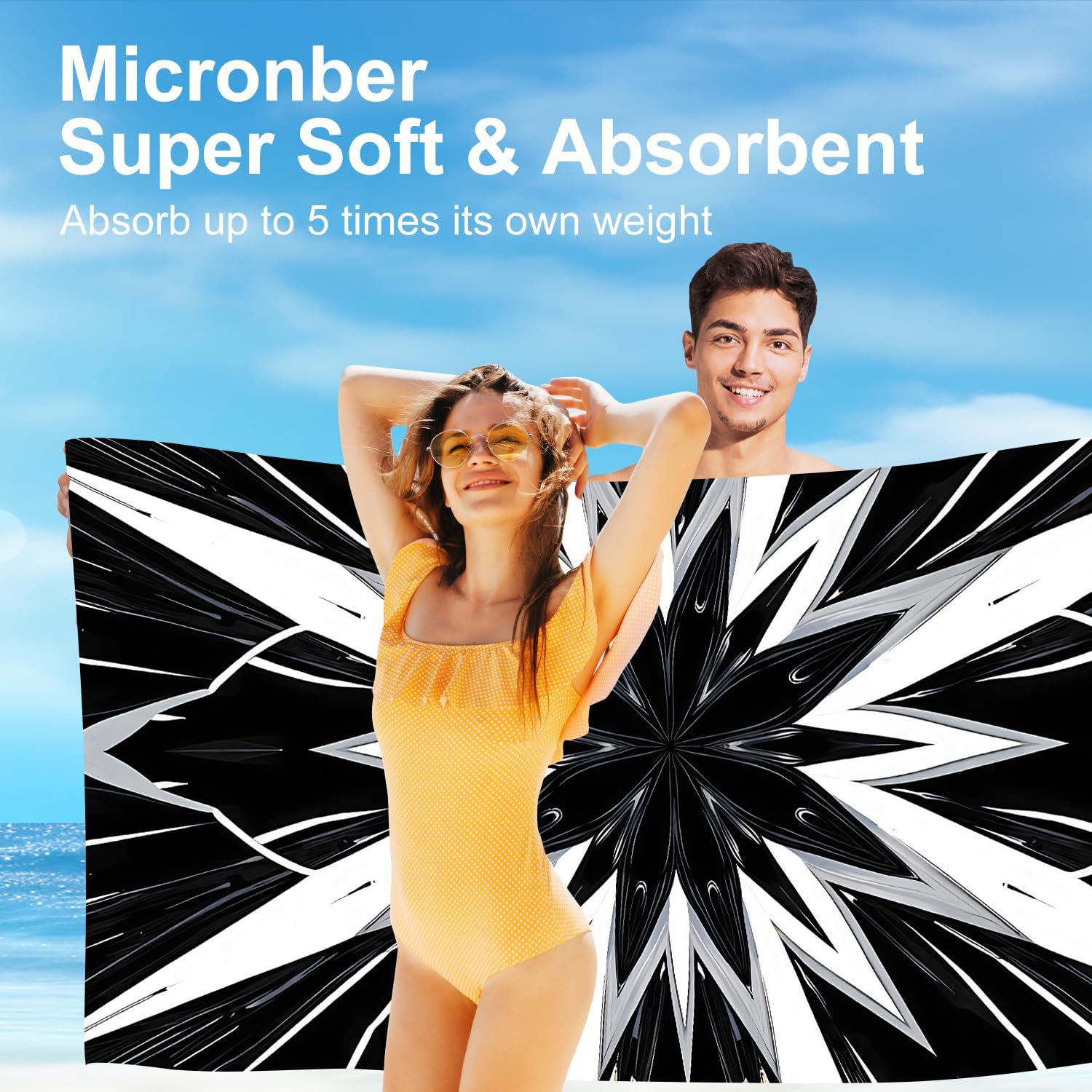 THISFIND Microfiber Beach Towel 71x32 Extra Large Quick Dry Sand Free