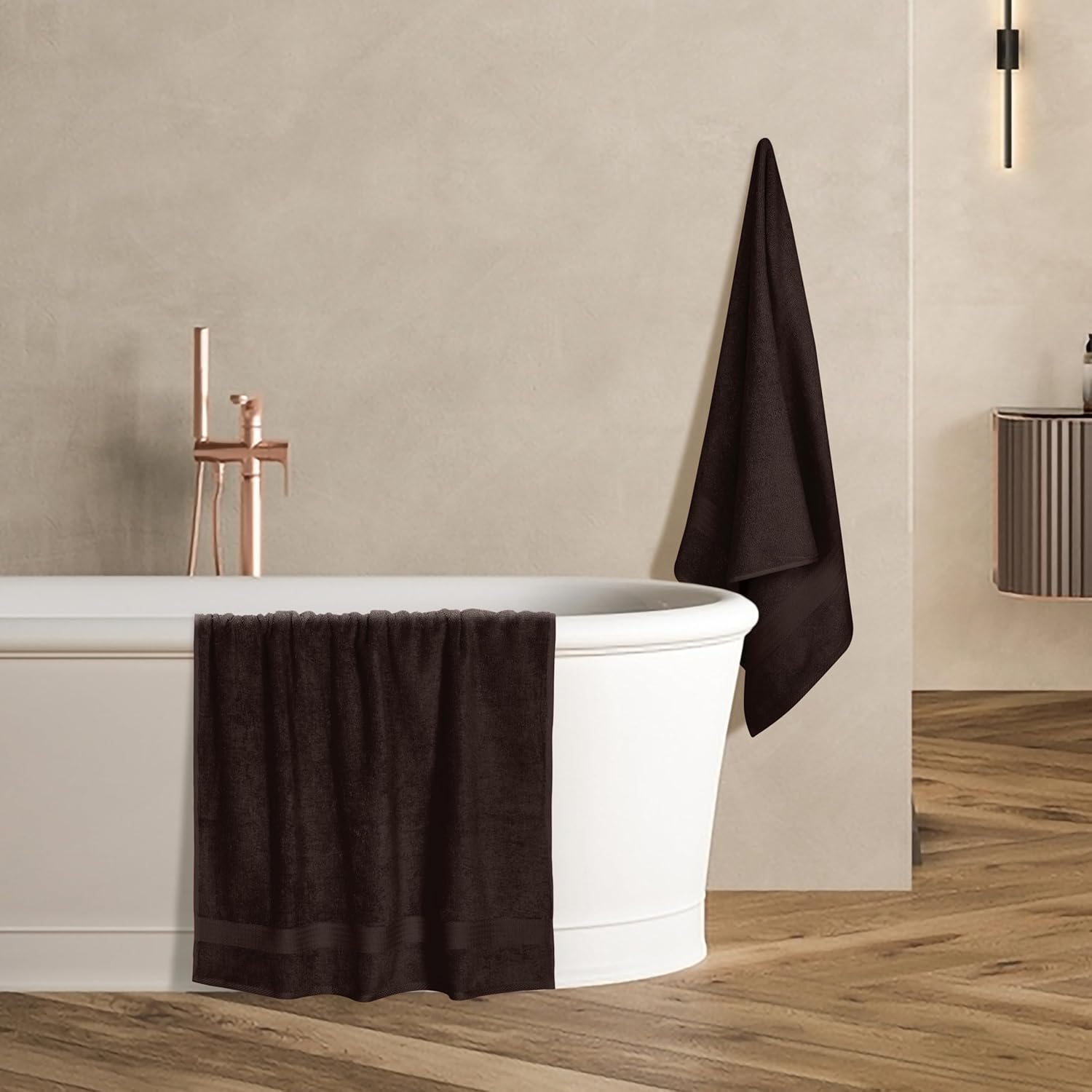 GLAMBURG Premium Cotton 4 Pack Bath Towel Set - 100 Pure Cotton