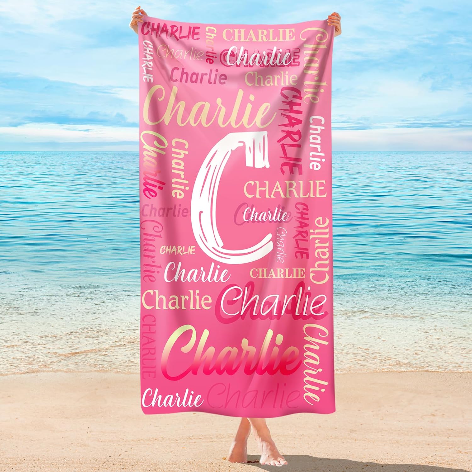 Personalized Beach Towel with Name - Quick Dry Microfiber