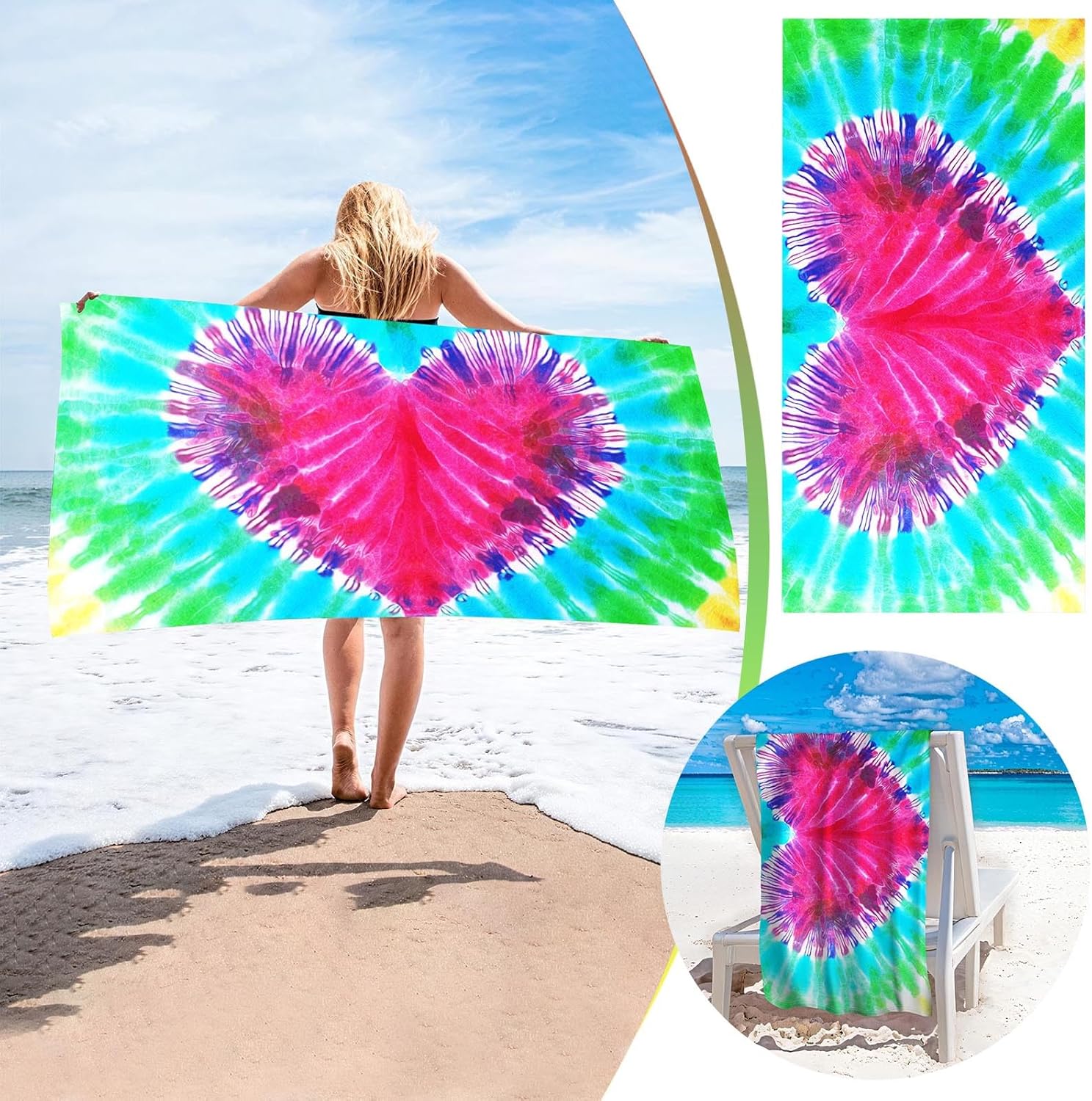 Microfiber Beach Towel - Lightweight Quick Drying Sand Free 1