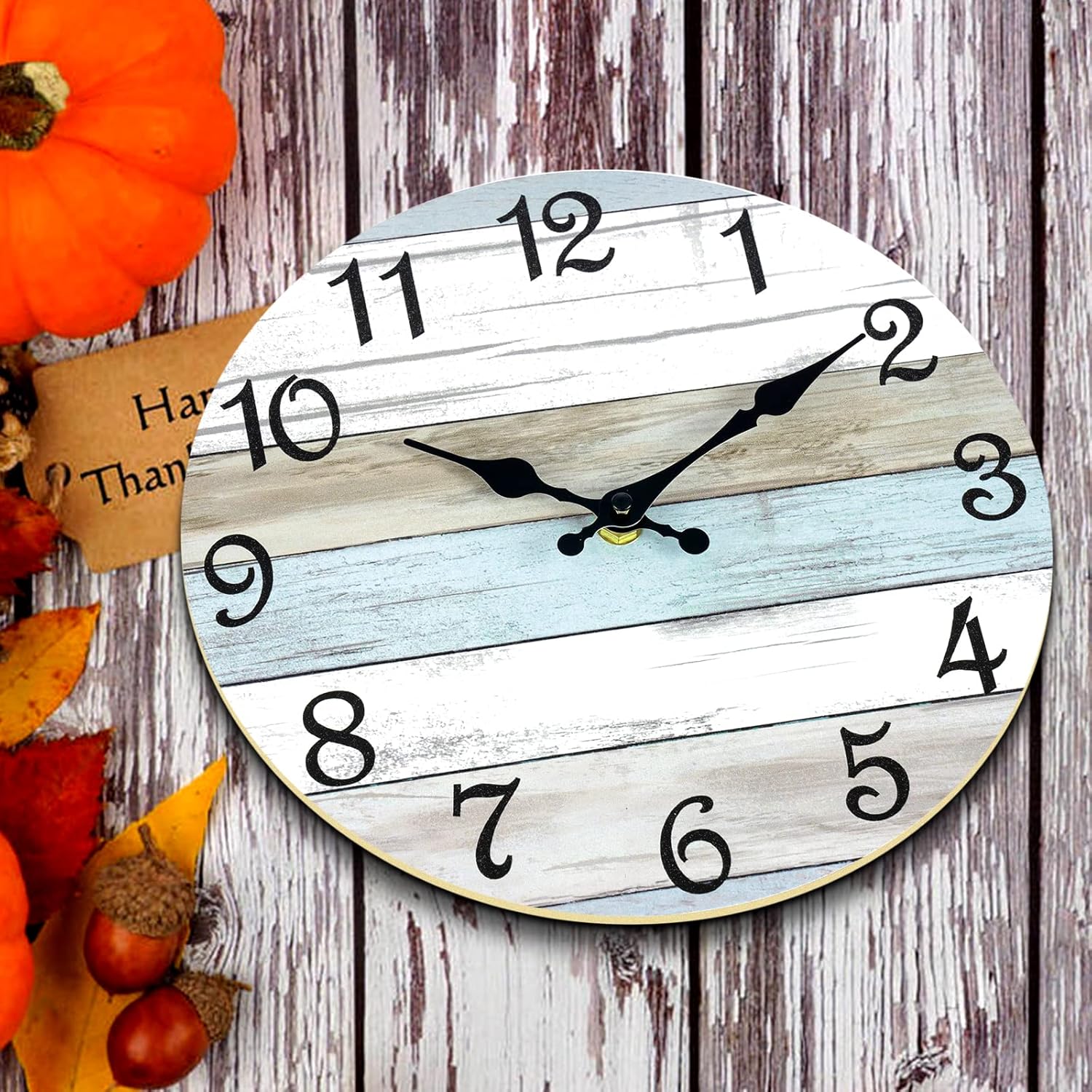CHYLIN Silent Wall Clock 8 Rustic Decorative