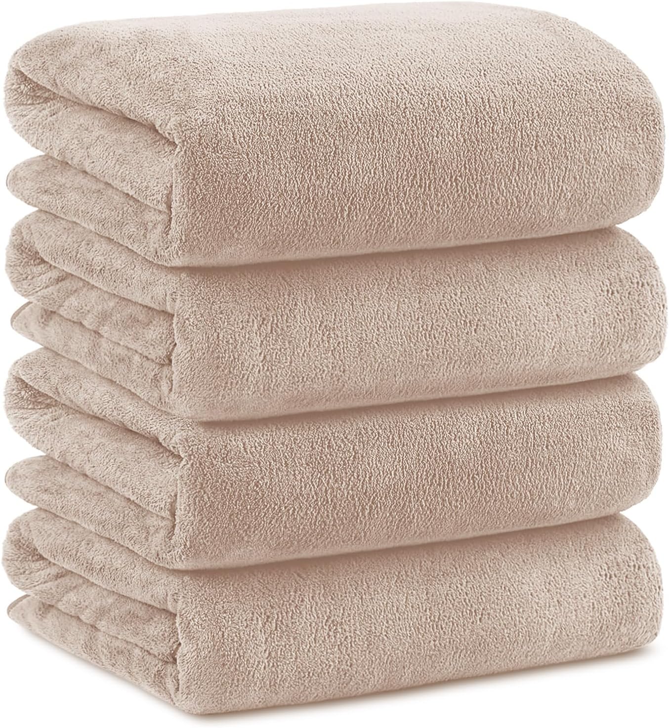 Orighty Microfiber Bath Towel Set - 4 Pack Soft Absorbent Quick Drying Brown