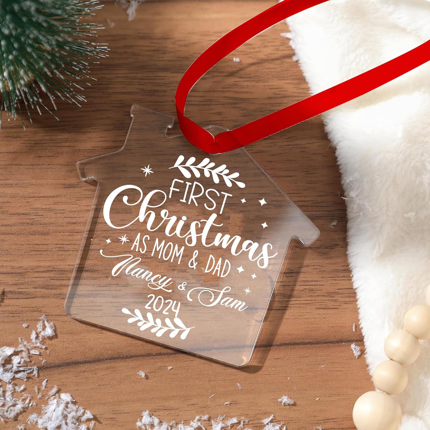 Personalized Babys First Christmas Acrylic Ornament 1