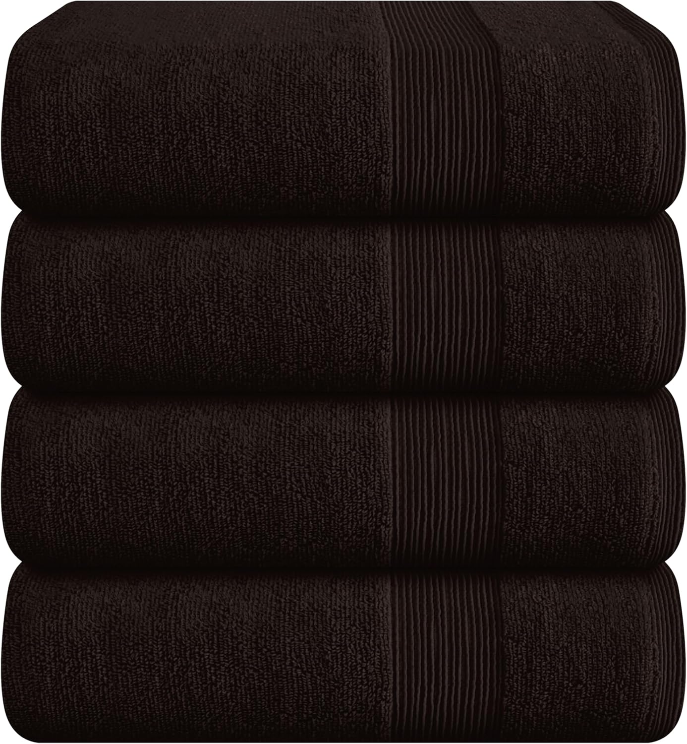 Belizzi Home 4 Pack Bath Towel Set Chocolate Brown 27x54