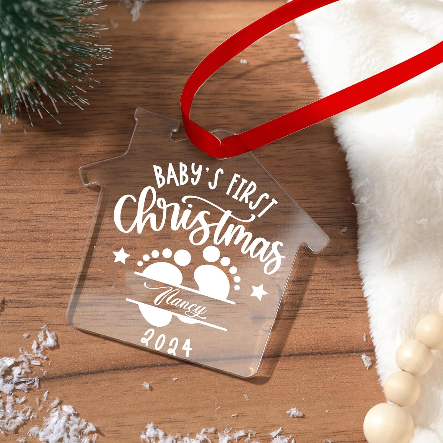 Personalized Babys First Christmas Ornament 2024