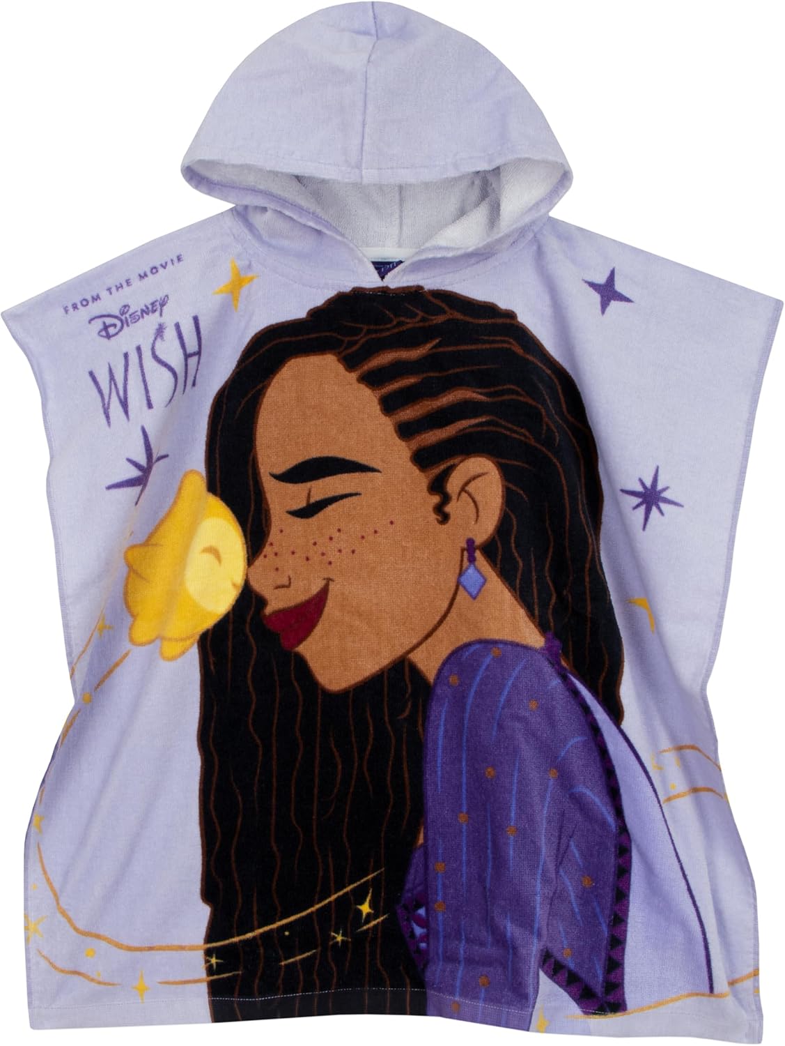 Disney Wish Towel Poncho Girls Hooded Beach Towel One Size Purple