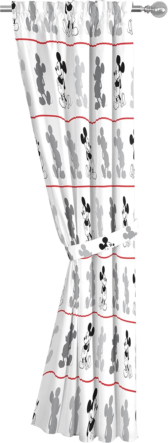 Disney Mickey Mouse Jersey White 4 Piece Curtain Set
