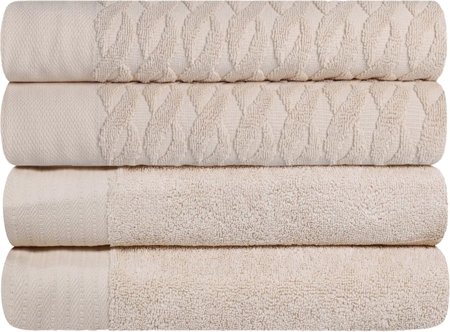 Superior Turkish Cotton Jacquard 4-Piece Bath Towel Set