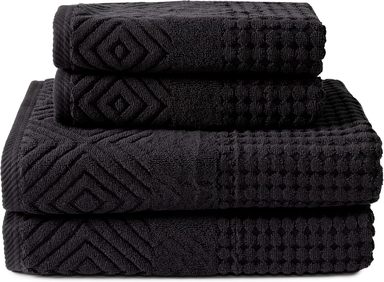 TexereSilk 100 Organic Cotton Luxury Towel Set - 700 GSM Diamond Jacquard