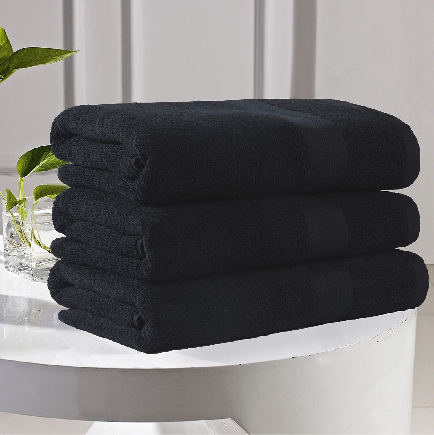 BOUTIQUO 4 Pack Bath Towel Set - 100 Cotton Ultra Soft Absorbent
