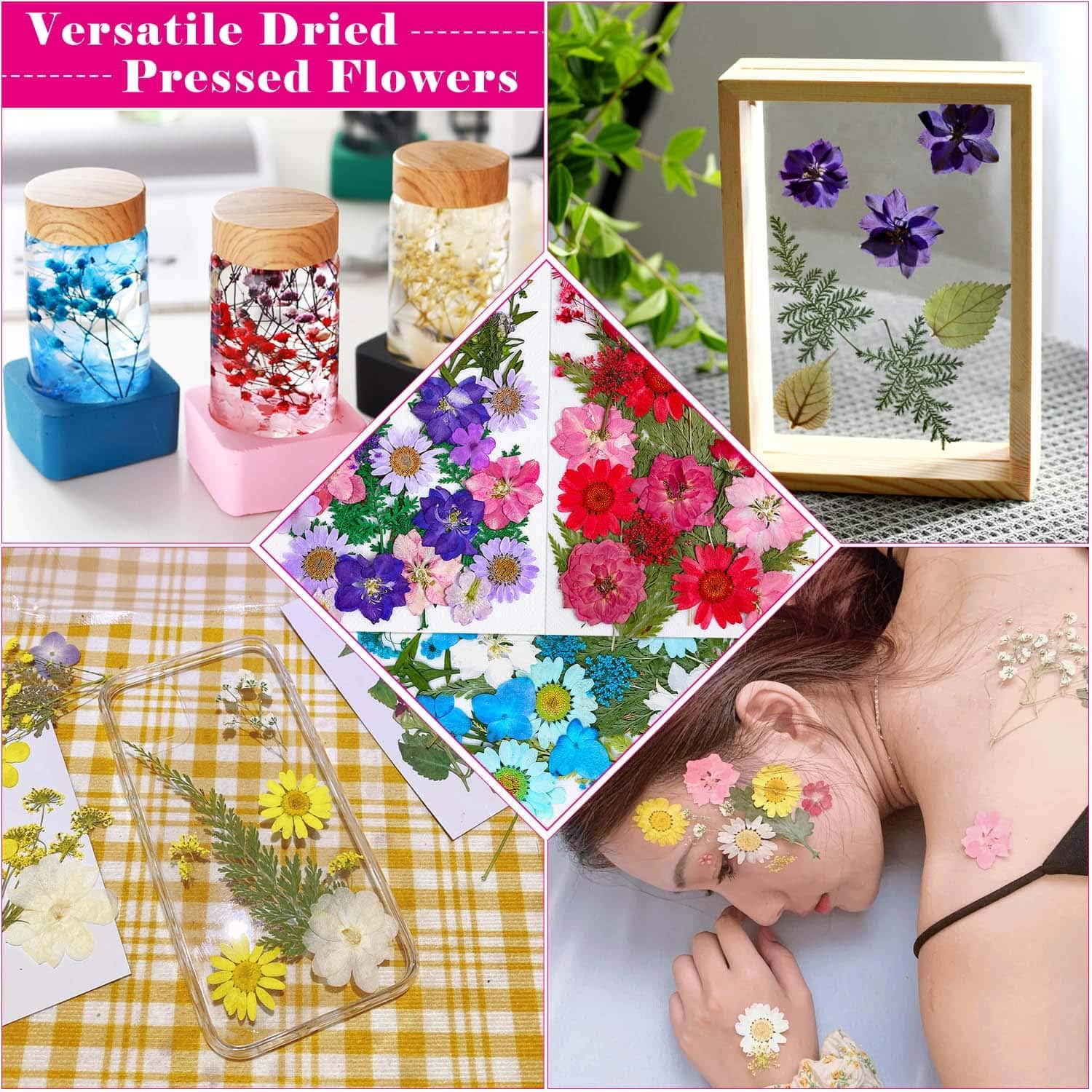 Thrilez 100Pcs Dried Flowers for Resin Crafts and DIY