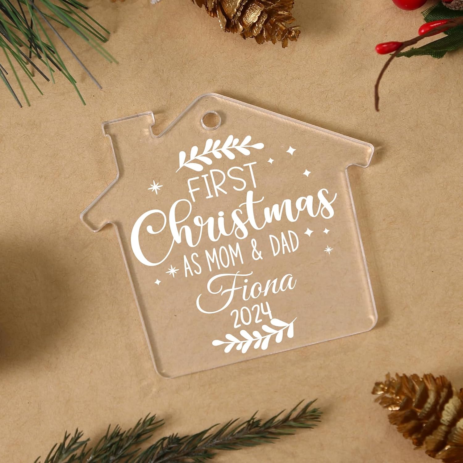 Personalized Babys First Christmas Acrylic Ornament 1