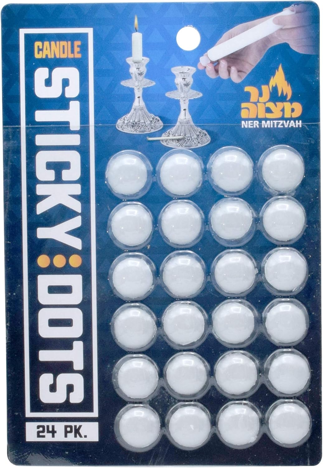 Ner Mitzvah Candle Sticky Dots - 48 Dots 1