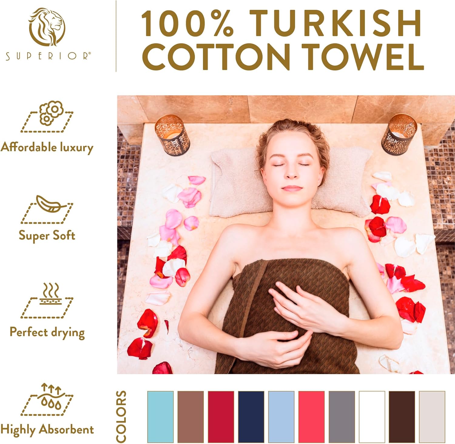 Superior Turkish Cotton Jacquard 4-Piece Bath Towel Set