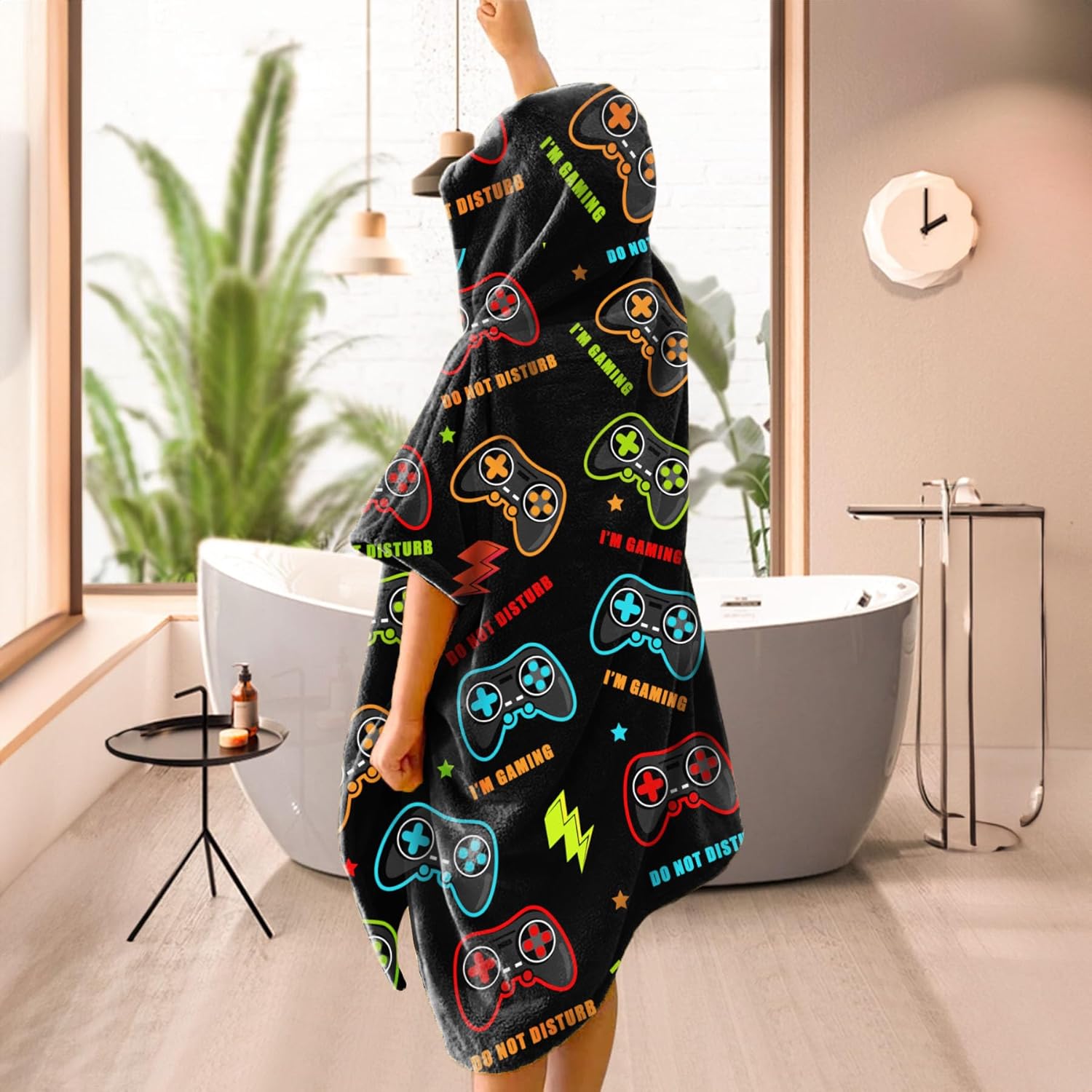Subvise Video Game Hooded Towel - 35x60 Inch Soft Cotton Wrap Blanket
