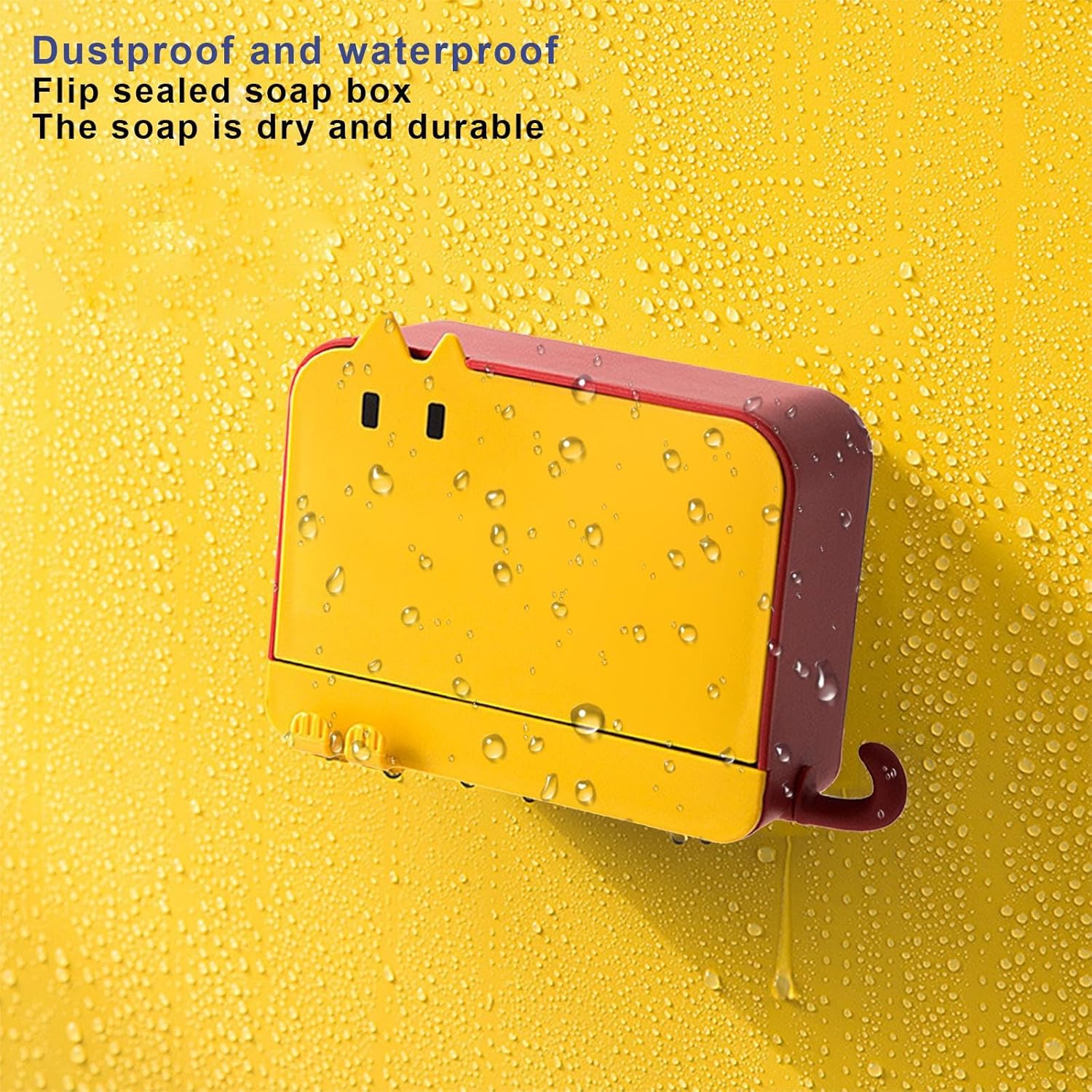 Red Wall-Mounted Soap Dish with Lid