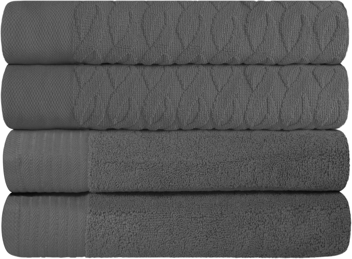 Superior Turkish Cotton Jacquard 4-Piece Bath Towel Set 1