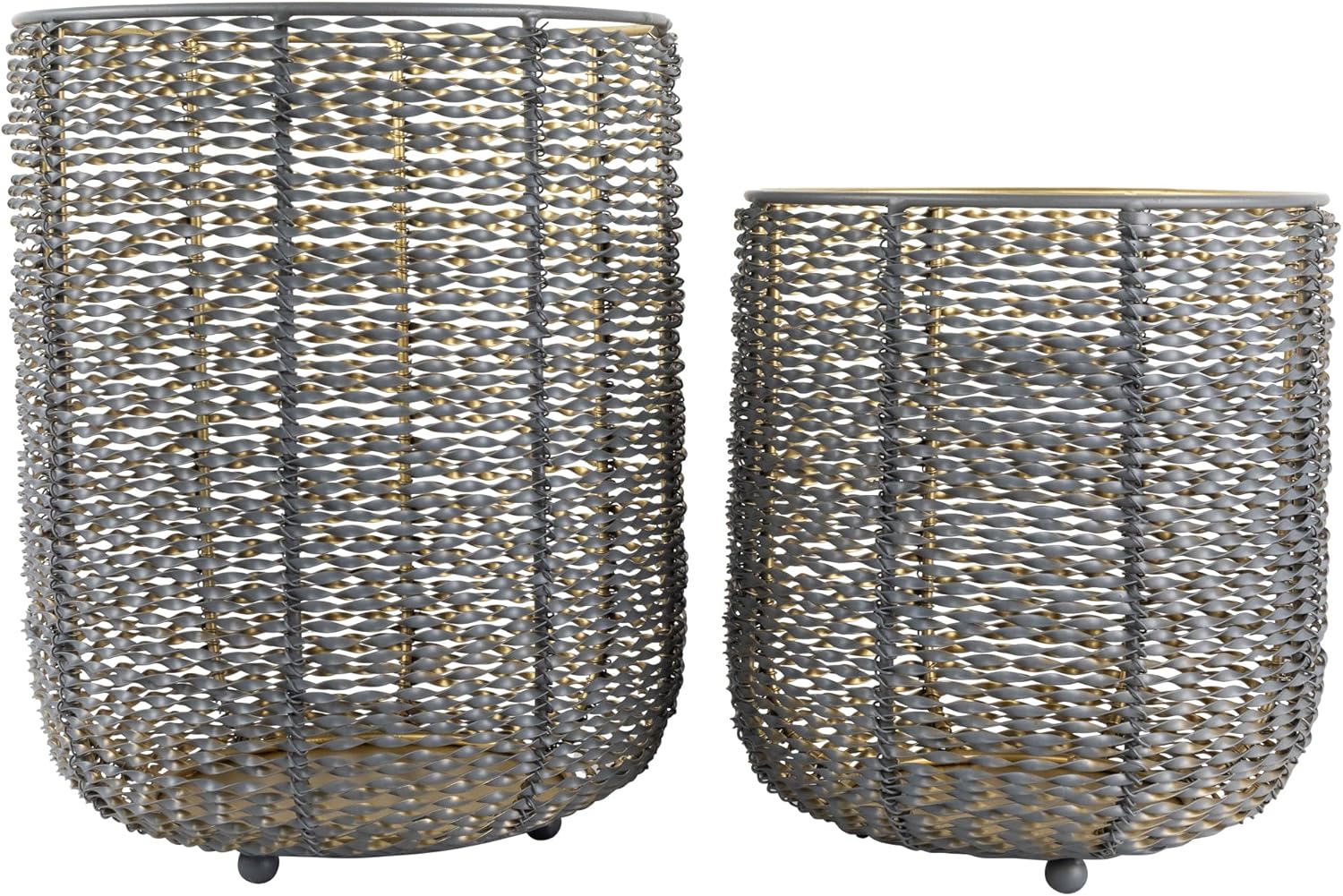 Northlight Twisted Iron Candle Holder Set - Gray Gold