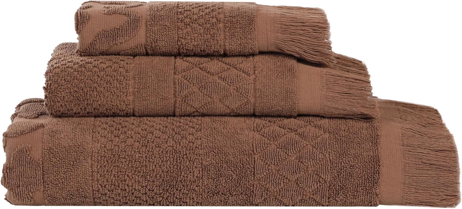 Superior Cotton 3-Piece Towel Set Chocolate
