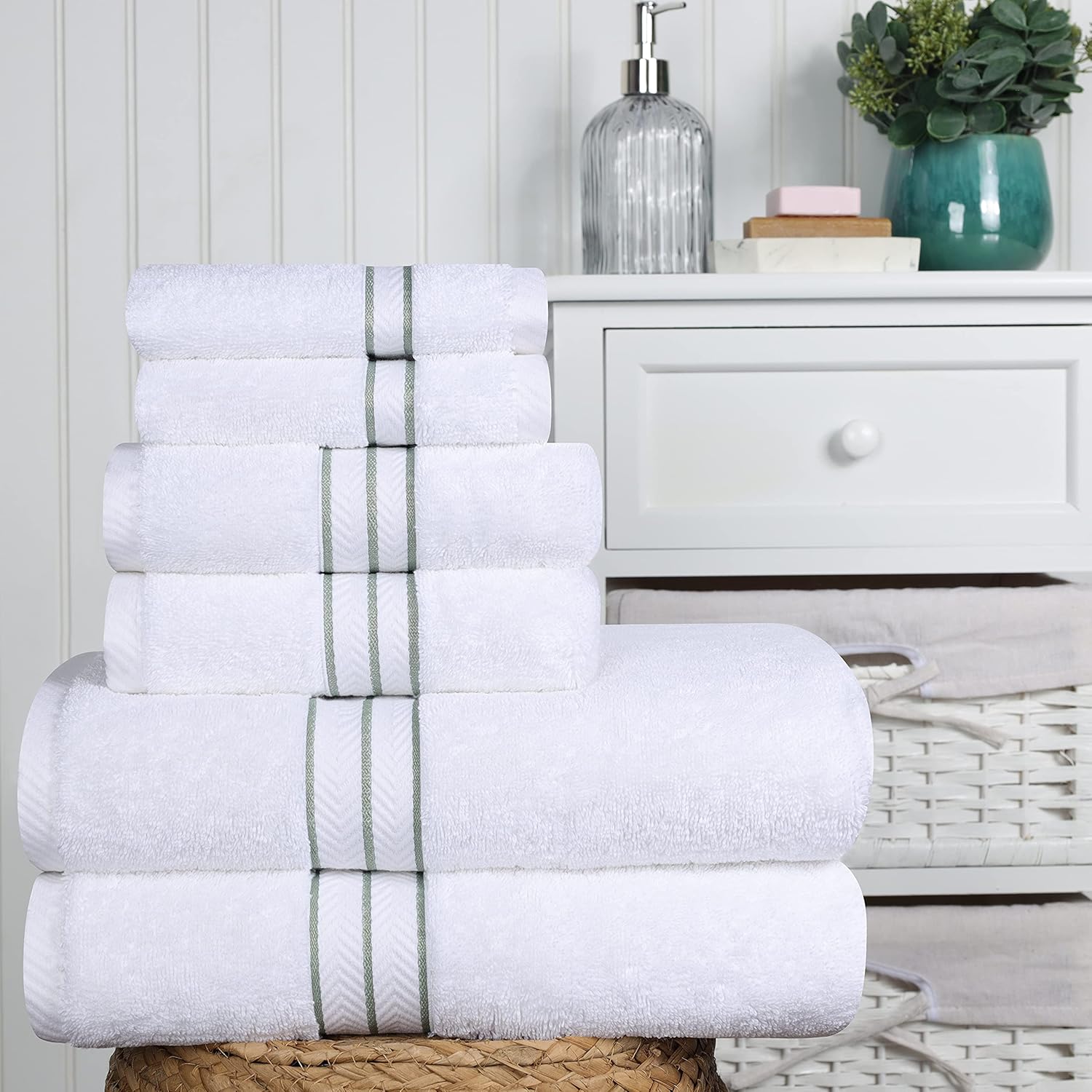 Superior Turkish Cotton Ultra-Plush 6-Piece Towel Set 1