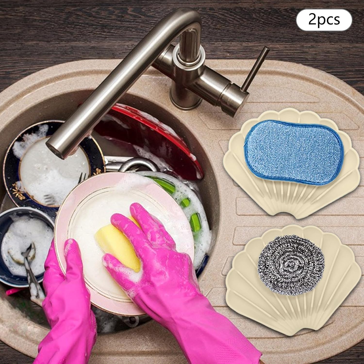 2PCS Drain Silicone Soap Dish Non-Slip Holder