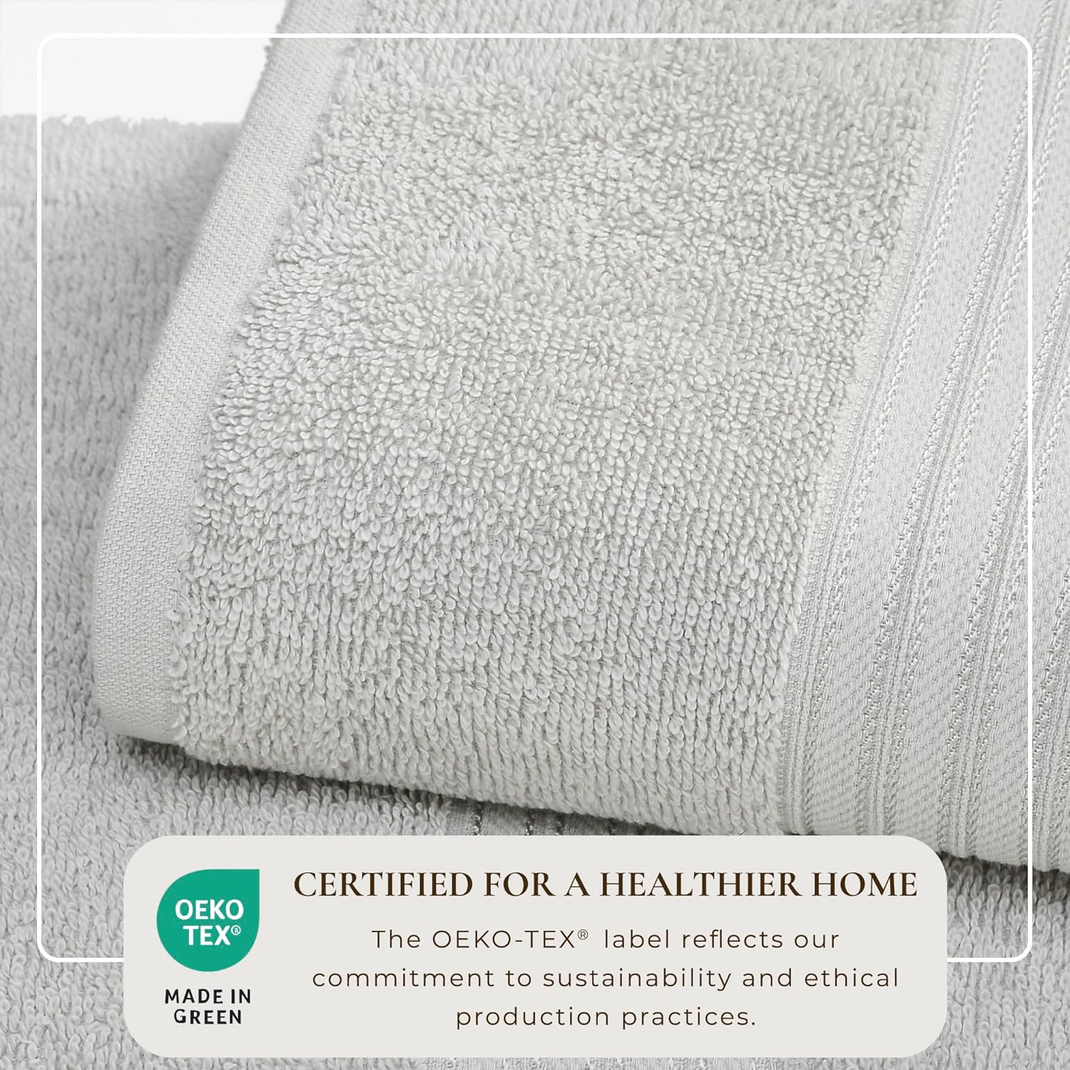 Great Bay Home Light Grey Bath Towel Set 6 Piece 1