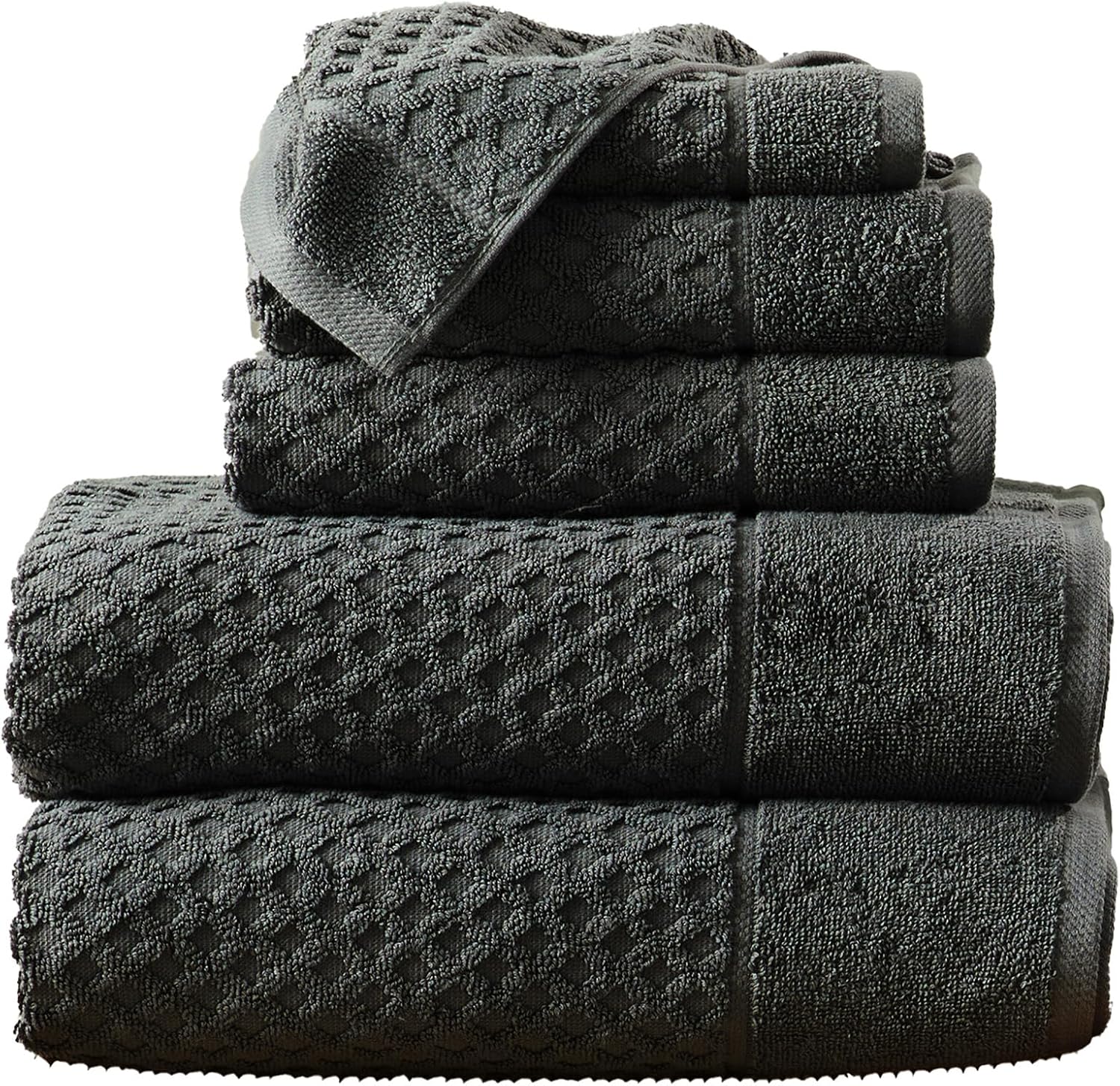 Dark Grey Bath Towel Set - 6 Piece 100 Cotton