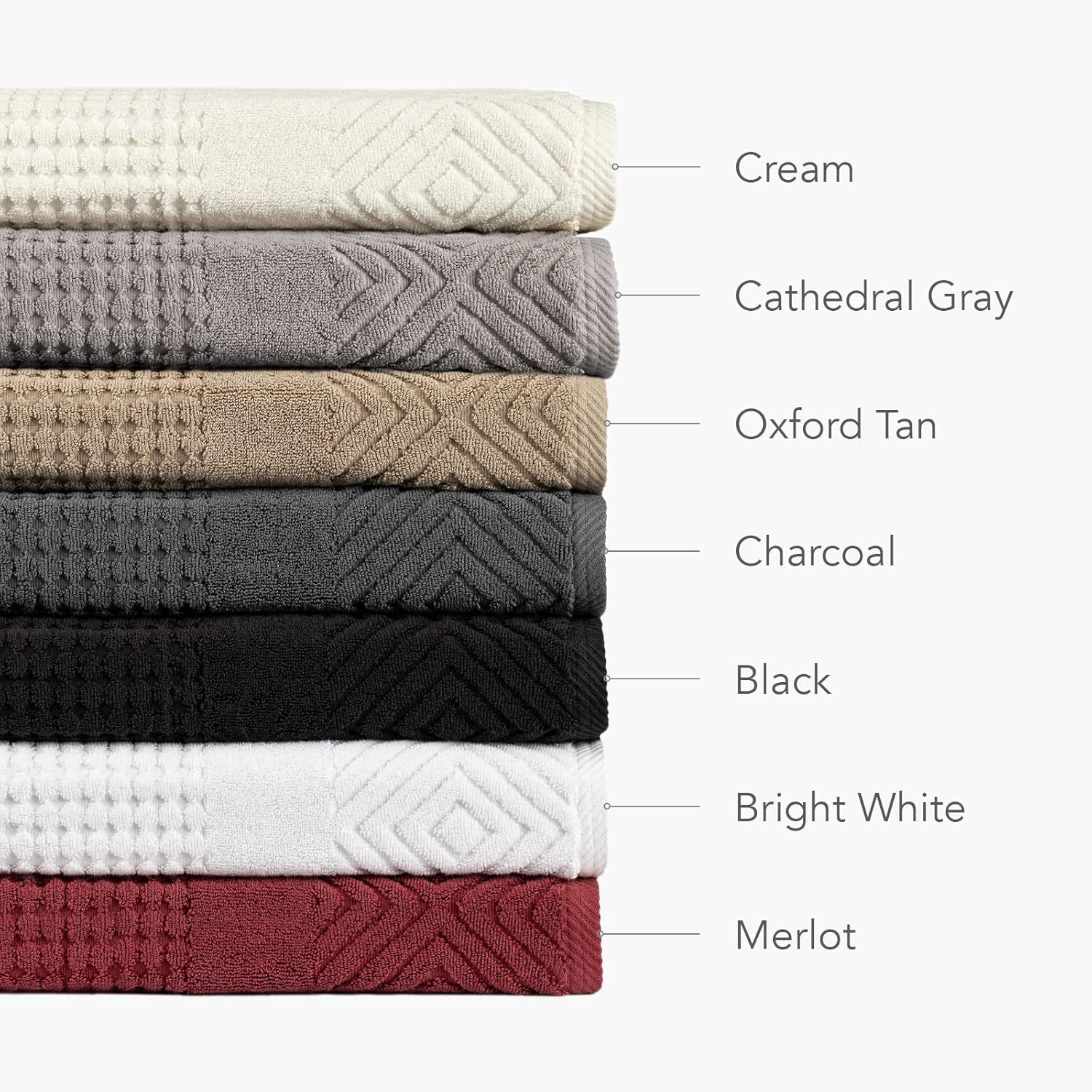 TexereSilk 100 Organic Cotton Luxury Towel Set - 700 GSM Diamond Jacquard