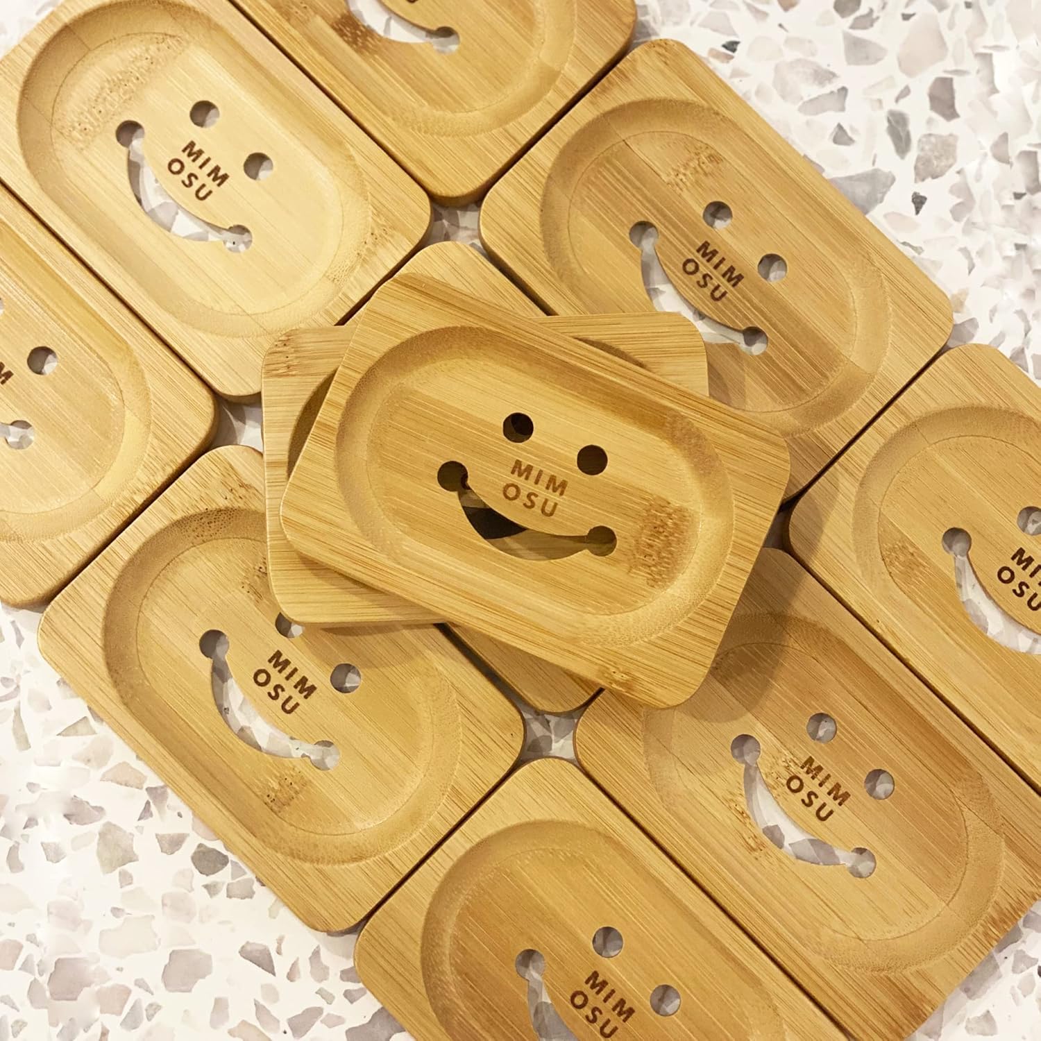 Mimosu Bamboo Soap Dish - Eco-Friendly Shampoo Holder with Drain