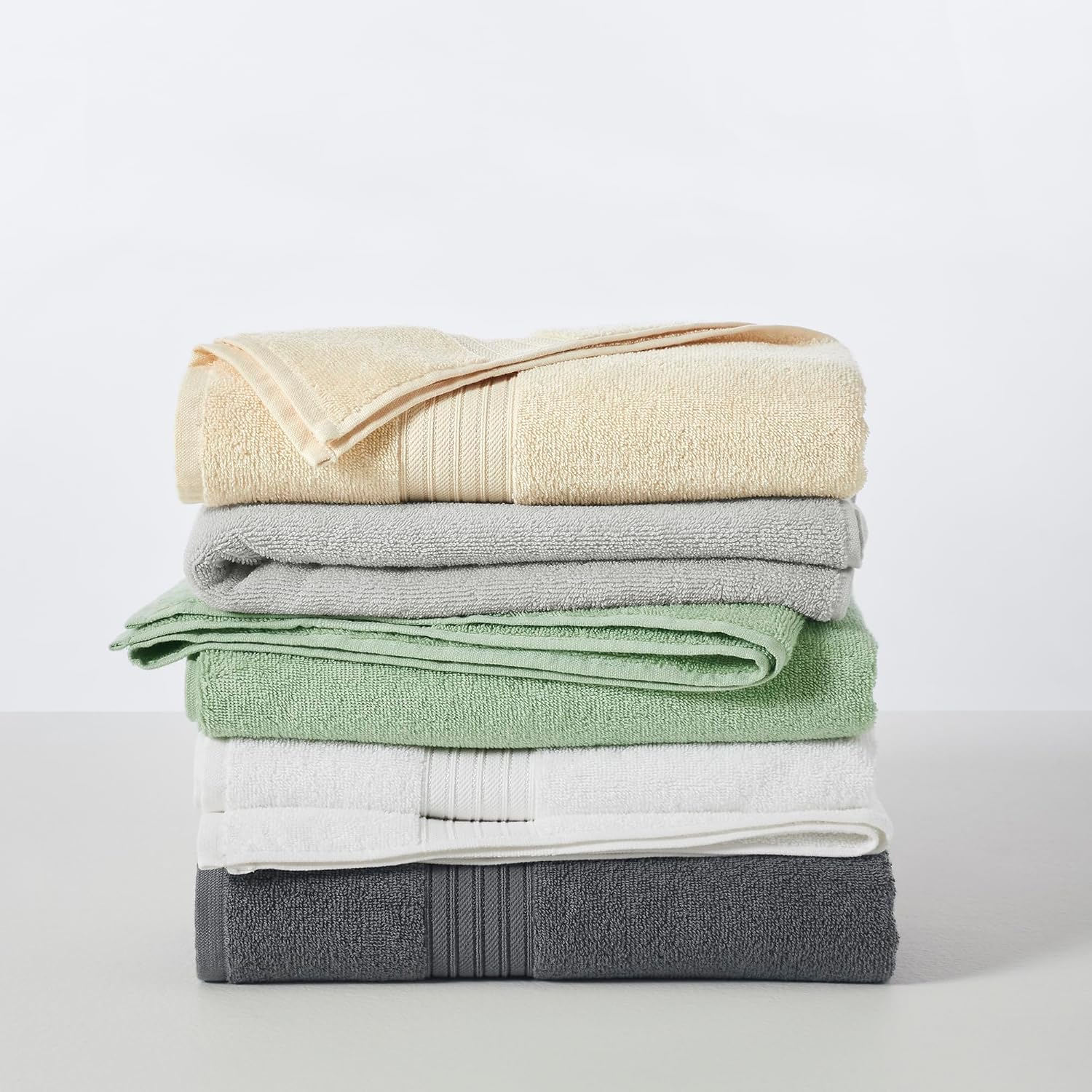 Great Bay Home Light Grey Bath Towel Set 6 Piece 1