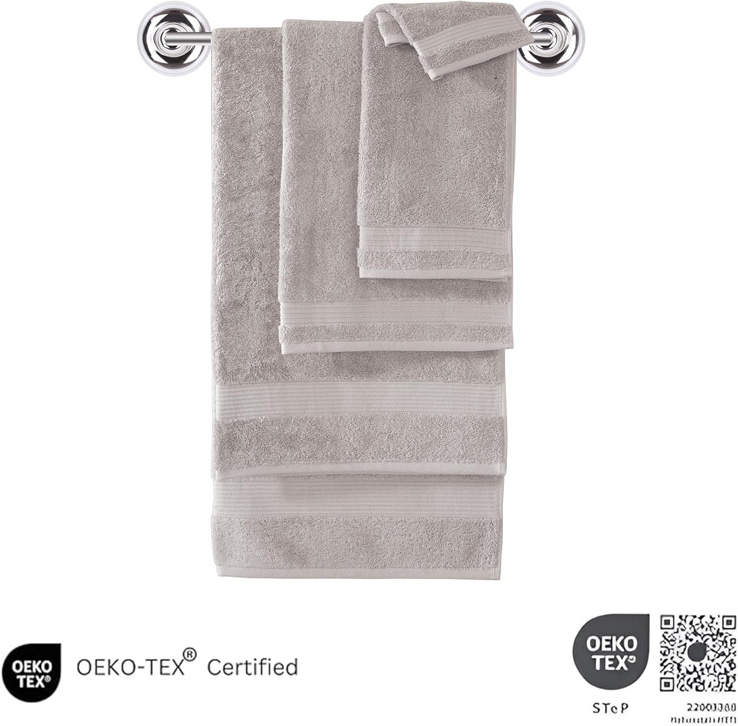 Classic Turkish Towels 6 Piece Set - Light Grey