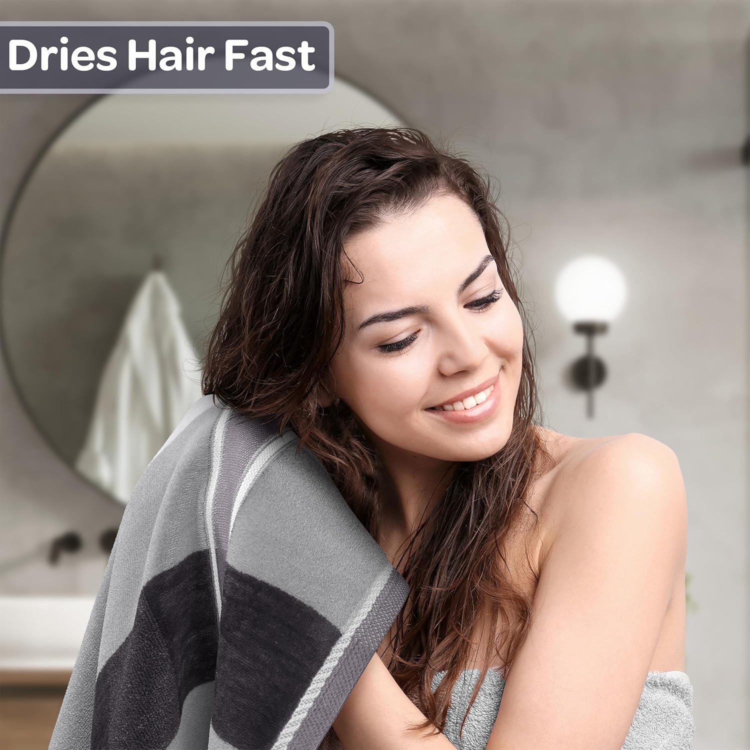 Lavish Home 6 Piece Towel Set - Charcoal 1