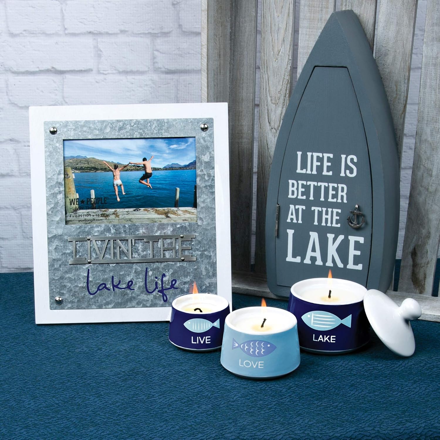 Pavilion Live Love Lake Set of 3 Stackable Soy Candles