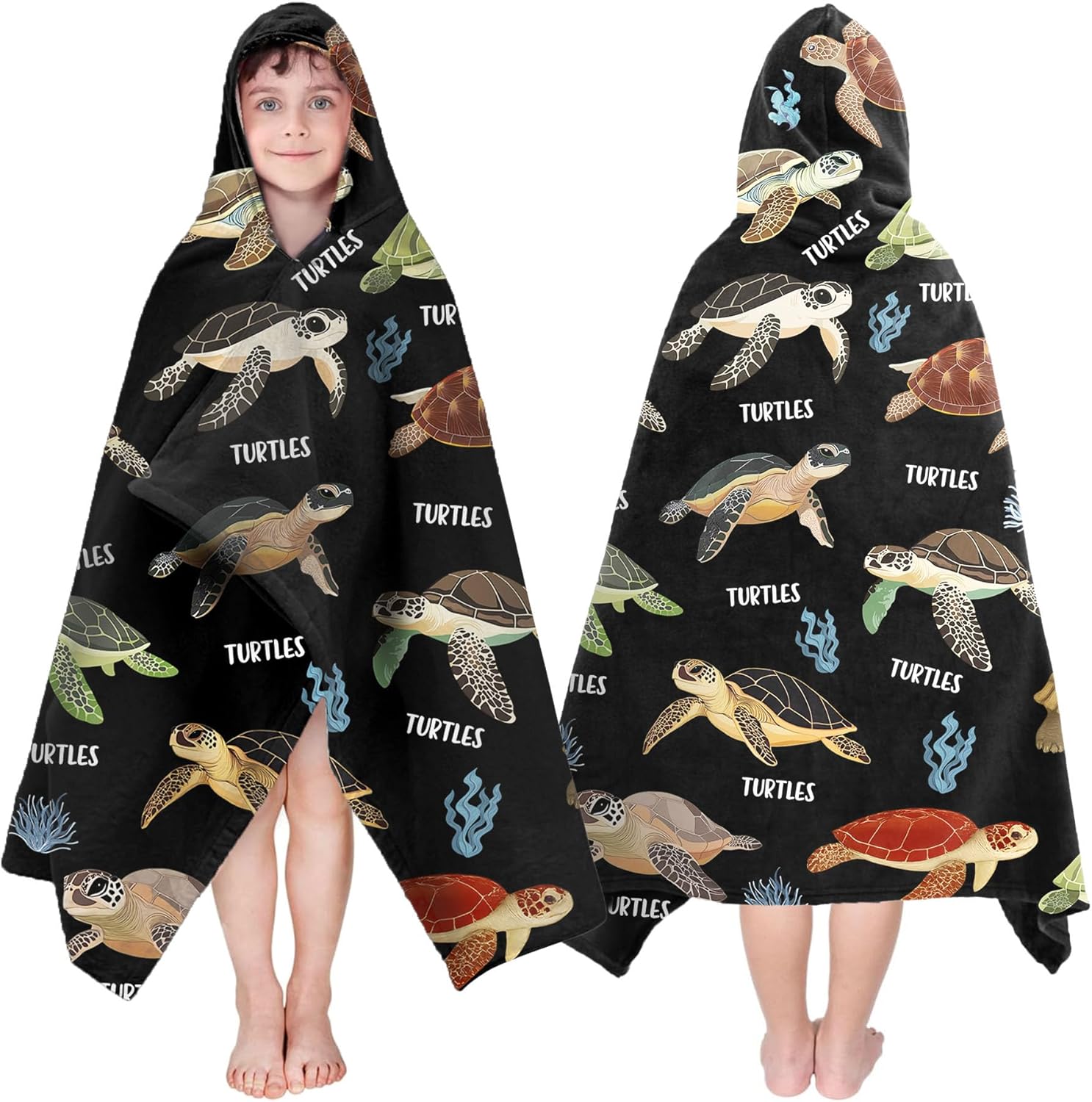 Turtle Hooded Towel - 35 x 60 Soft Cotton Beach Towel