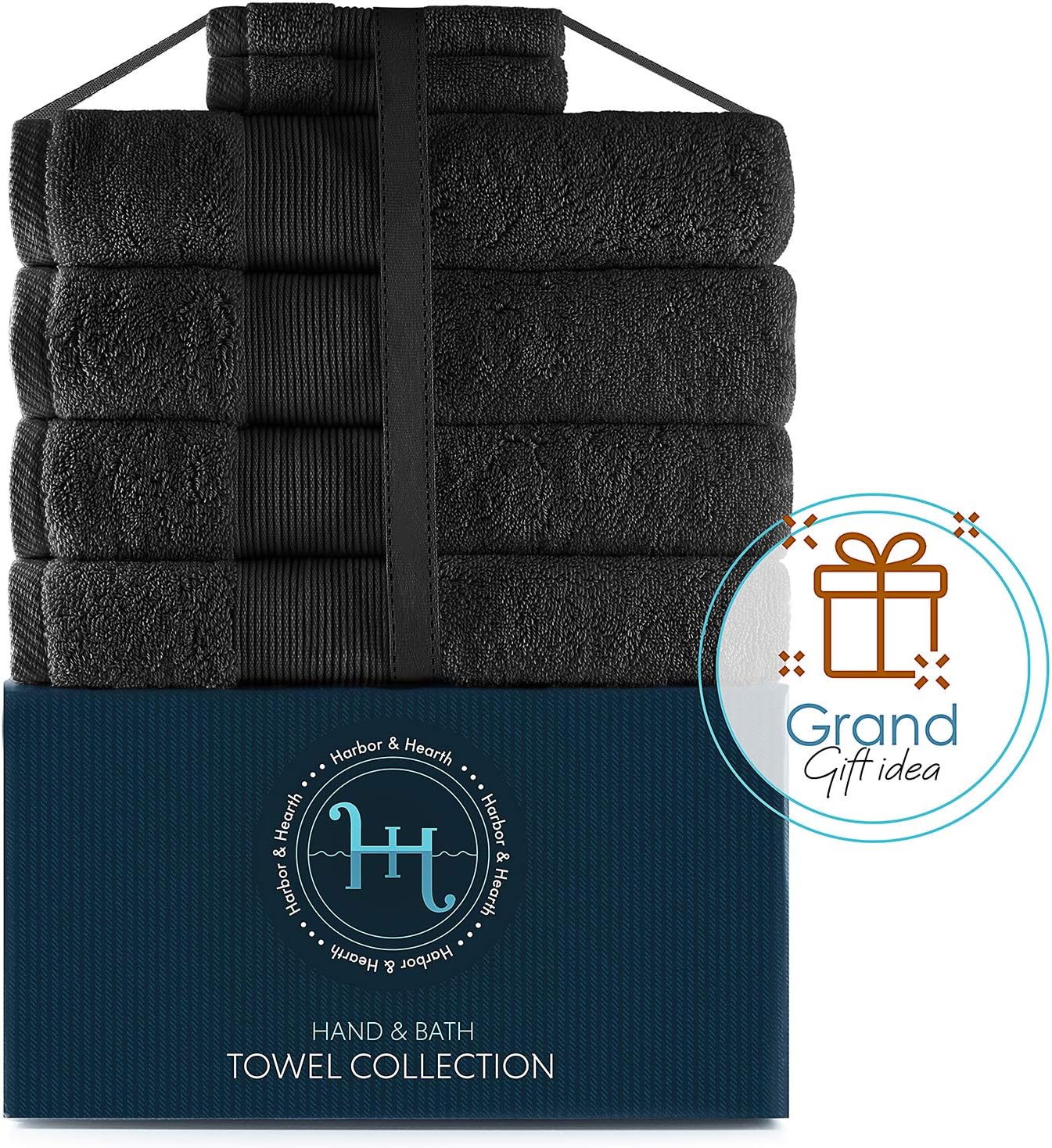 Hearth Harbor Bath Towel Set of 6 - Ultra Soft 700 GSM Cotton