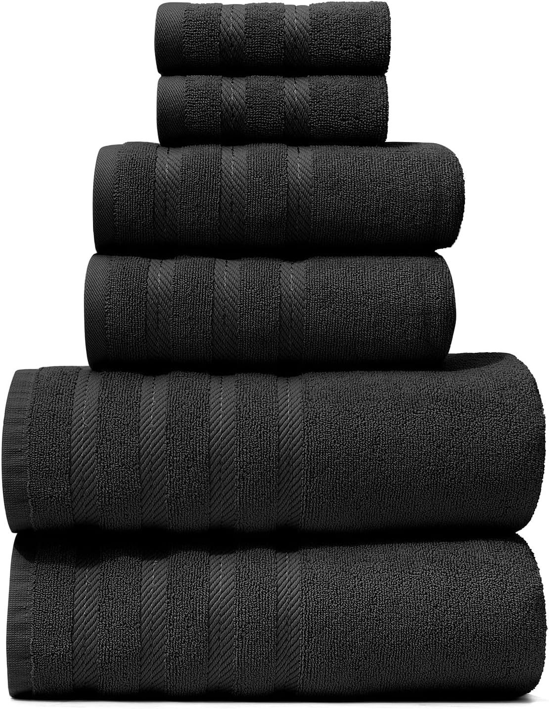 Hearth Harbor 6 Piece Bath Towel Set - 100 Ring Spun Cotton