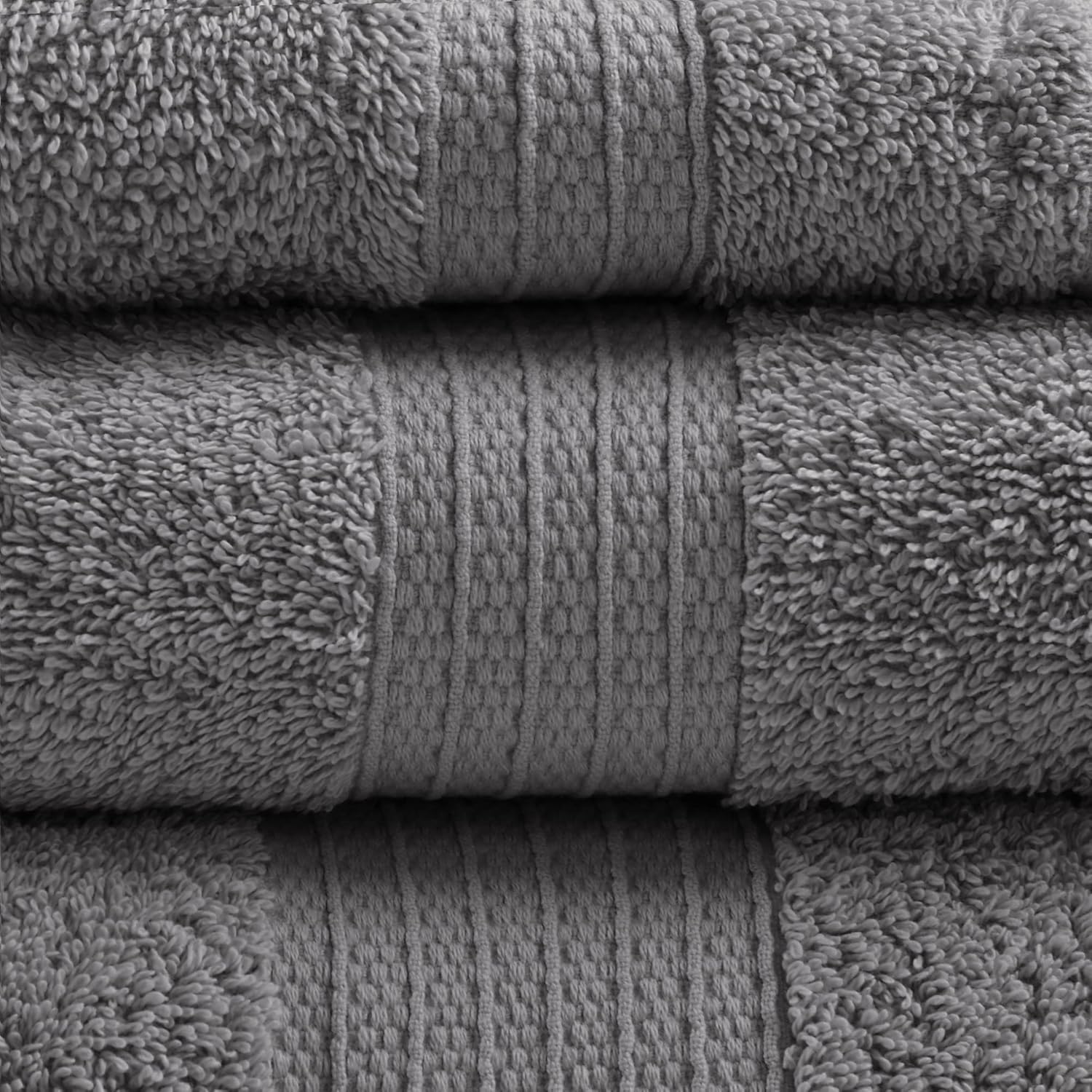 Madison Park Organic Cotton Towel Set with Charcoal