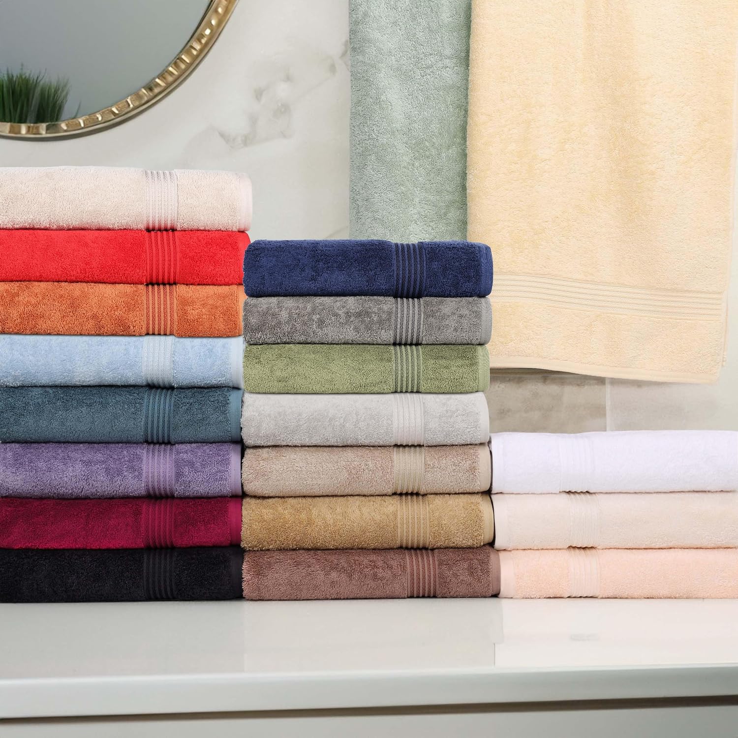 Superior Egyptian Cotton Bath Towel Set of 2 Taupe